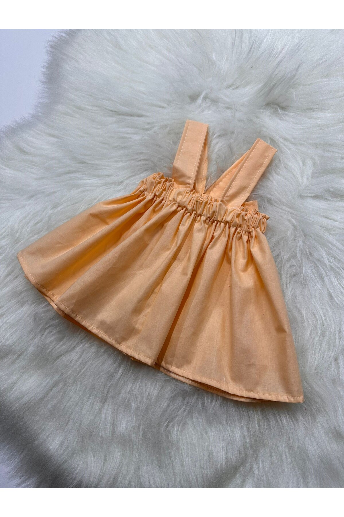 Moda Lina Baby Kız Çocuk Düz Renkli Askılı Elbise fotoğrafı 7 (önizleme)