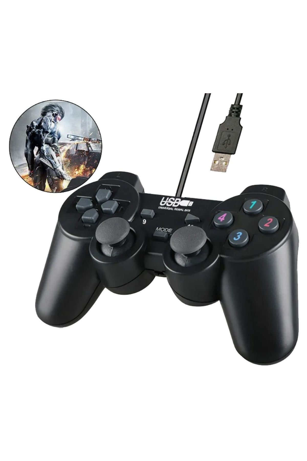 J-TECH Titreşimli Usb Joystick Gamepad Oyun Kolu Pc Bilgisayar Laptop Uyumlu Pl-2596 Pc Oyun Kolu