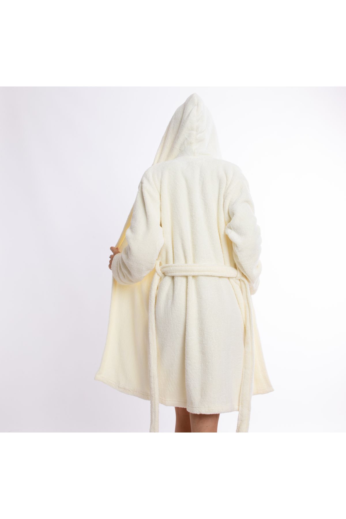 Caymoon-Hooded Wellsoft Plush Dressing Gown Home Wear 8