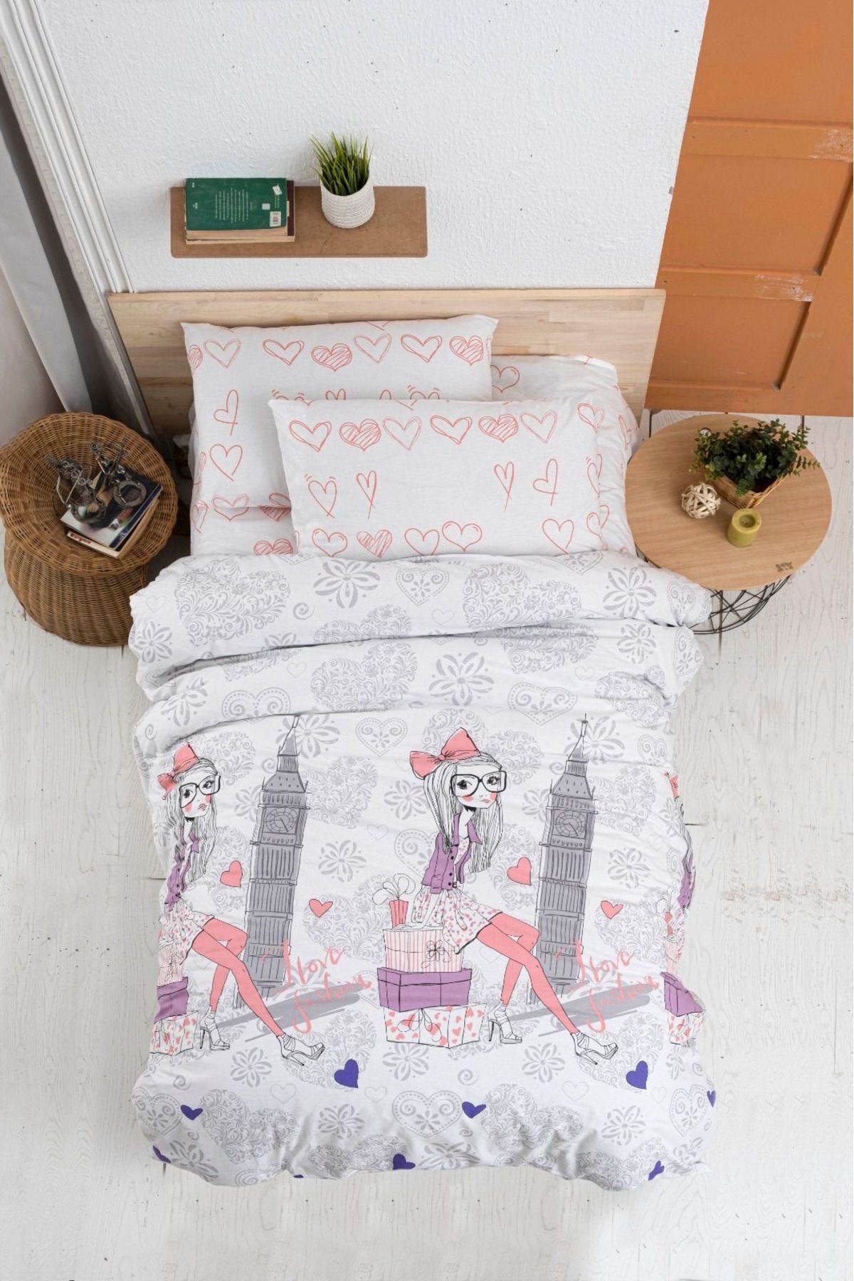LilaMOON Set De Lenjerie De Pat Pentru O Singură Persoană Young Ranforce, 100% Bumbac, Stil De Viață (aventură). - One Size