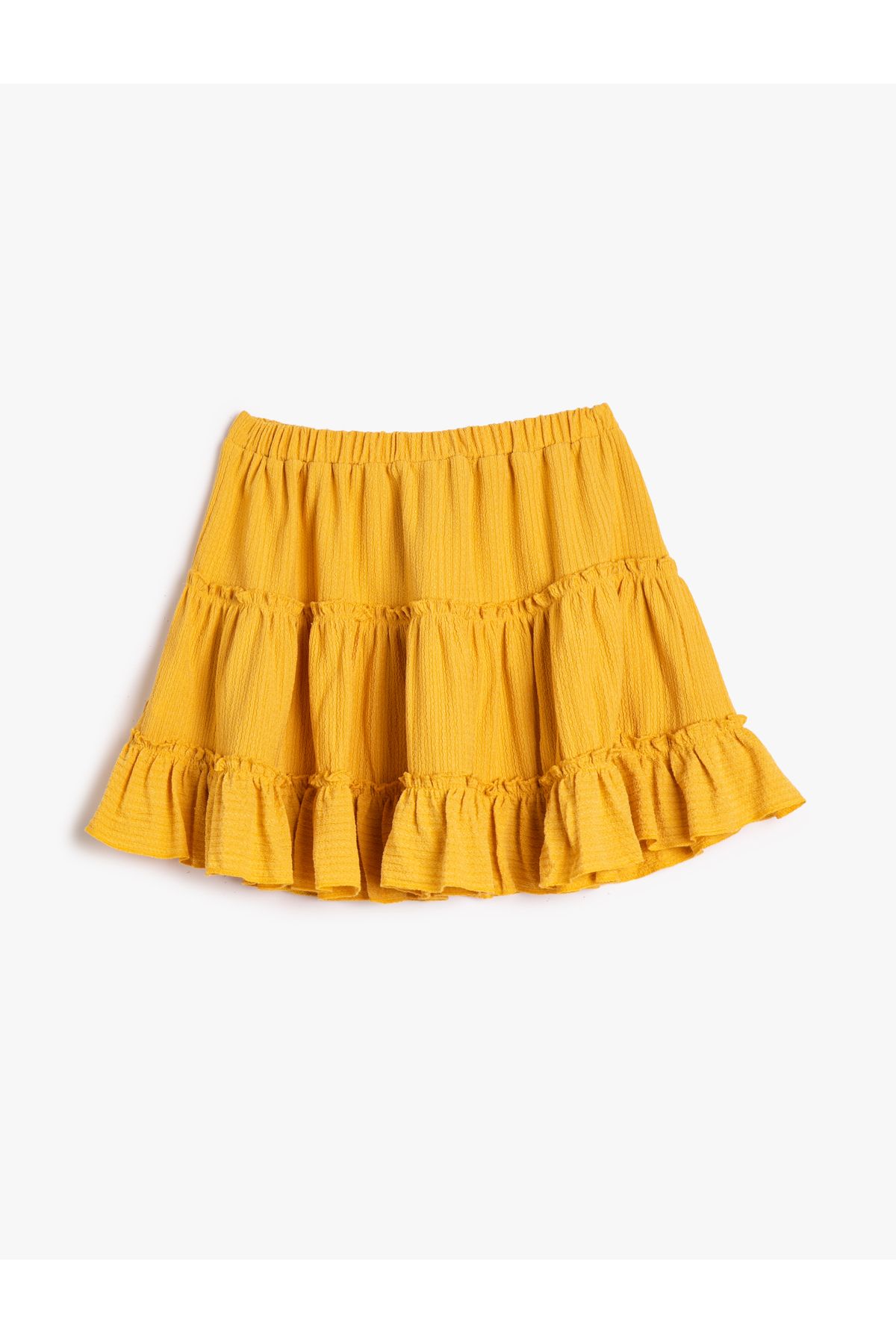 Koton-Skirt Frilled Comfortable Cut Elastic Waist Textured 2