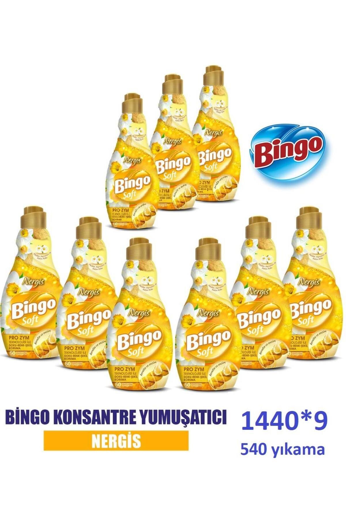 Bingo Konsantre Çamaşır Yumuşatıcısı Nergis 1440 ml x 9 Adet