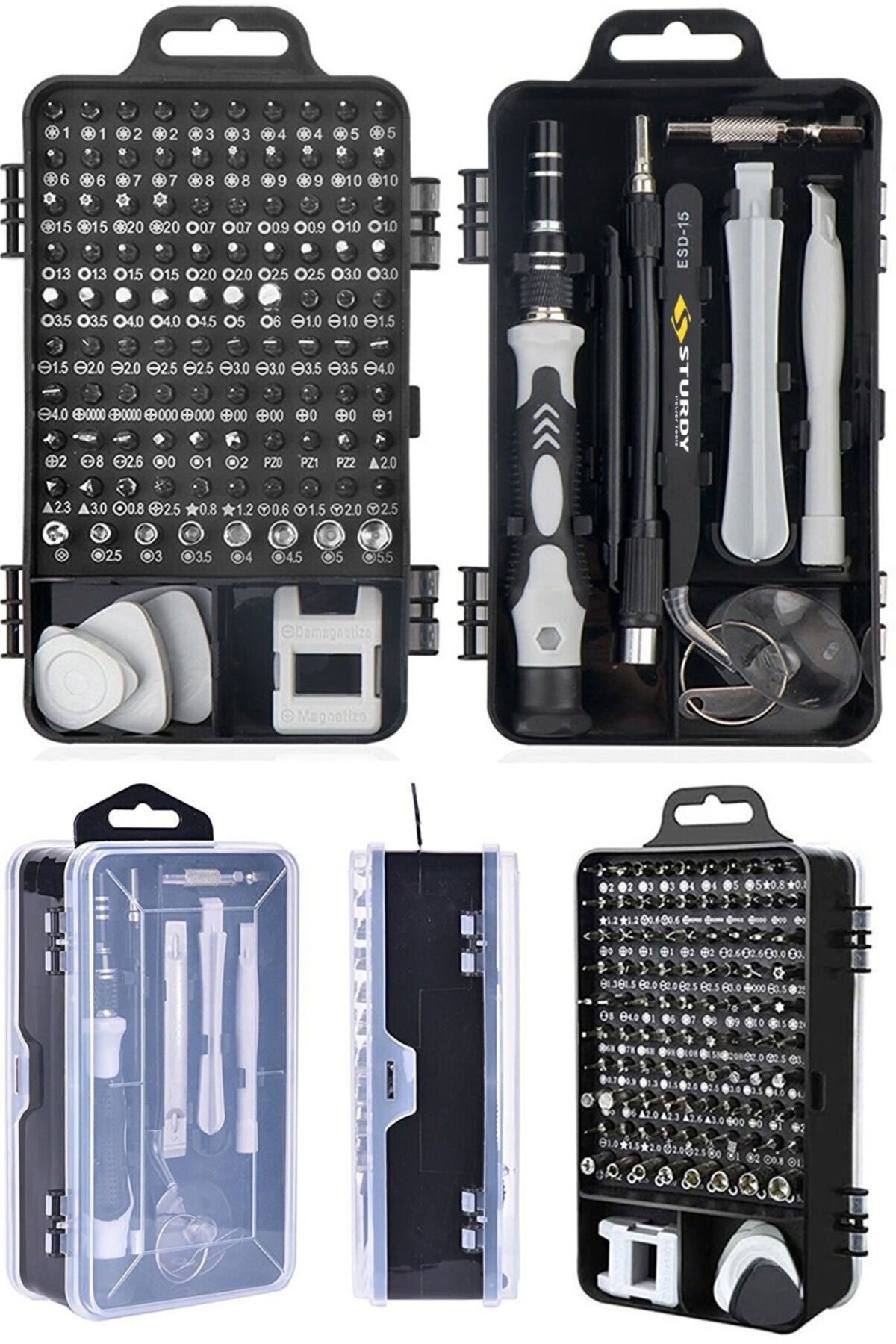 Genel Markalar Mobile Ally 117 Parça Profesyonel Cep Telefonu Tablet Laptop Tamir Seti Tornavida Seti Siyah