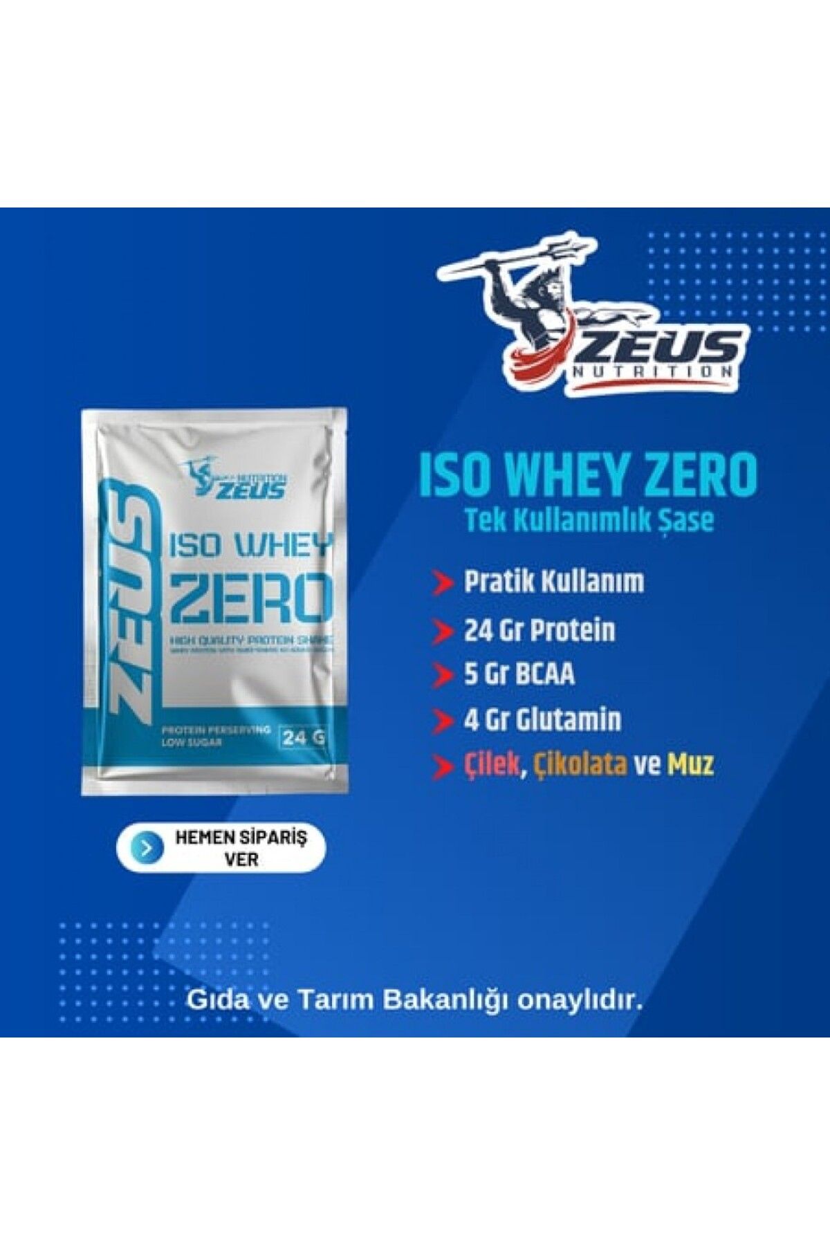 ZEUSNUTRITION Zeus Nutrıtıon Iso Whey Zero Protein Tozu 33g- 100adet Kurabiye