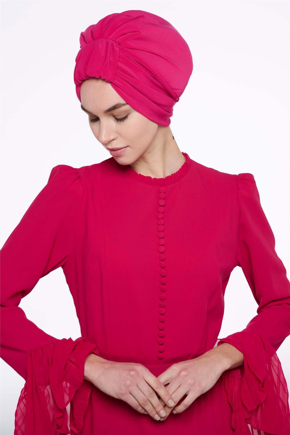 miha Hicran Önal-Fuchsia Short Handle Design Bonnet 3