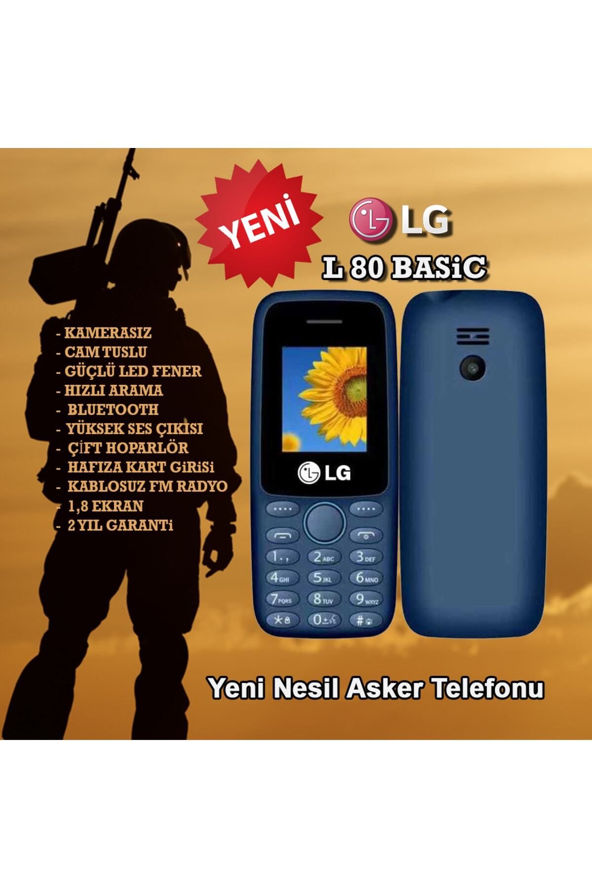 LG Kamerasız Yüksek Sesli Led Fenerli Hızlı Arama Özellikli Lg L80 Basic Tuşlu Cep Telefonu