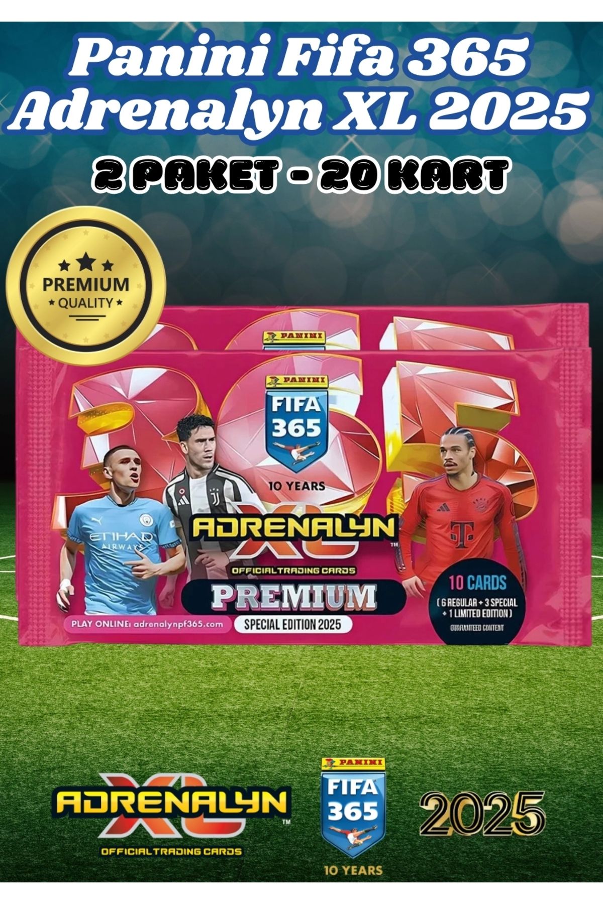 Doğan Oyuncak Dünyası-بطاقة ألعاب Panini Premium FIFA 365 Adrenalyn XL 2025 - عبوتان 1