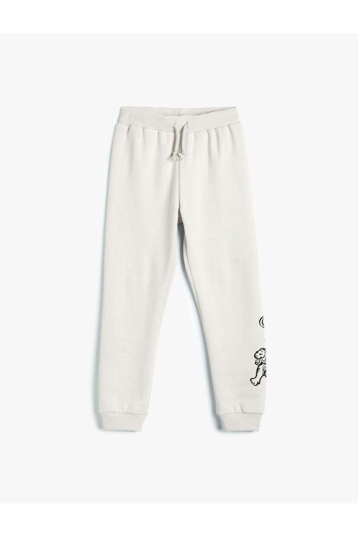 شلوار گرمکن خاکستری مردانه Jogger Sweatcants Tiger Printed Tie Waist Koton