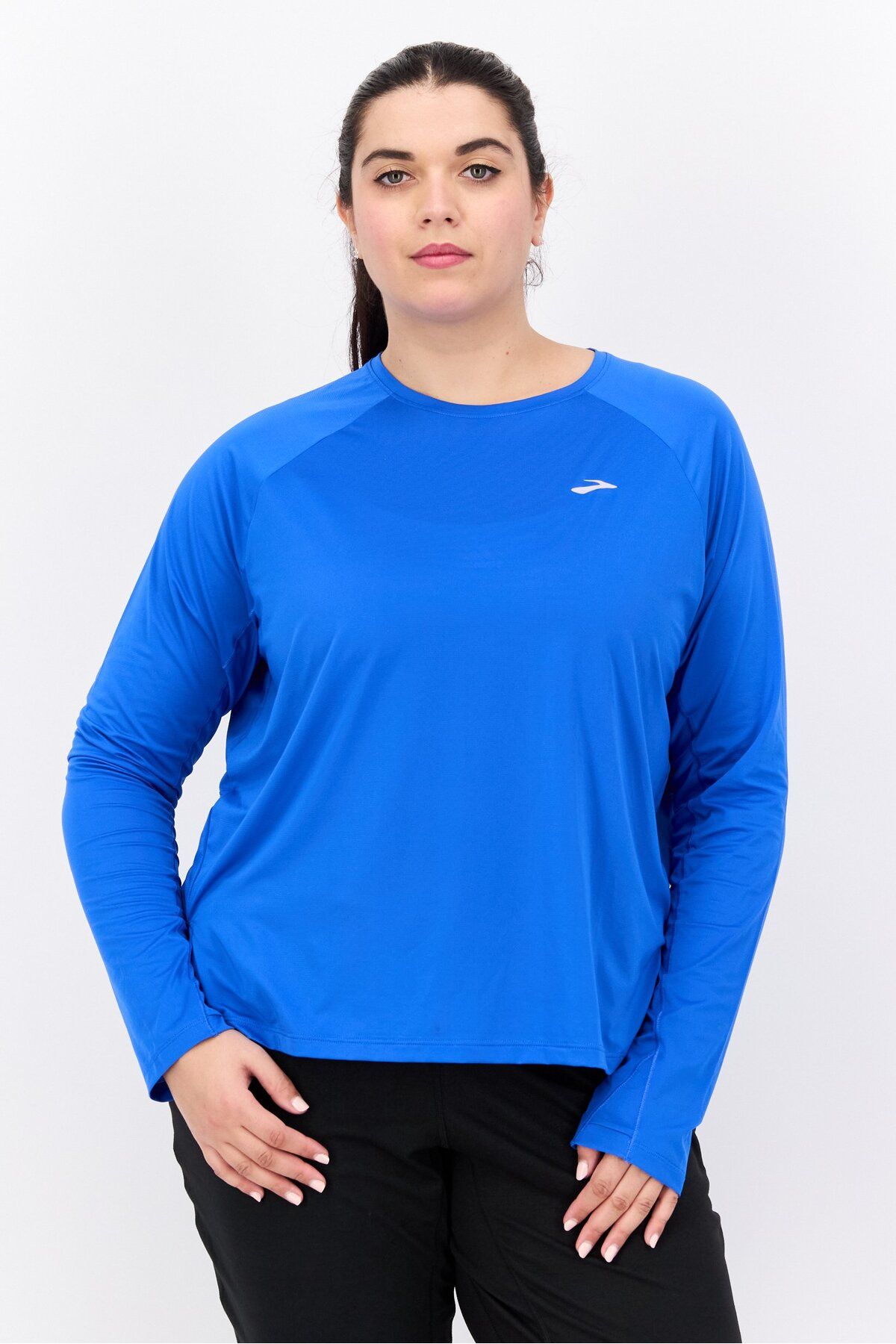 Brooks-Women Sportswear Fit Long Sleeve Running Top, Blue 1