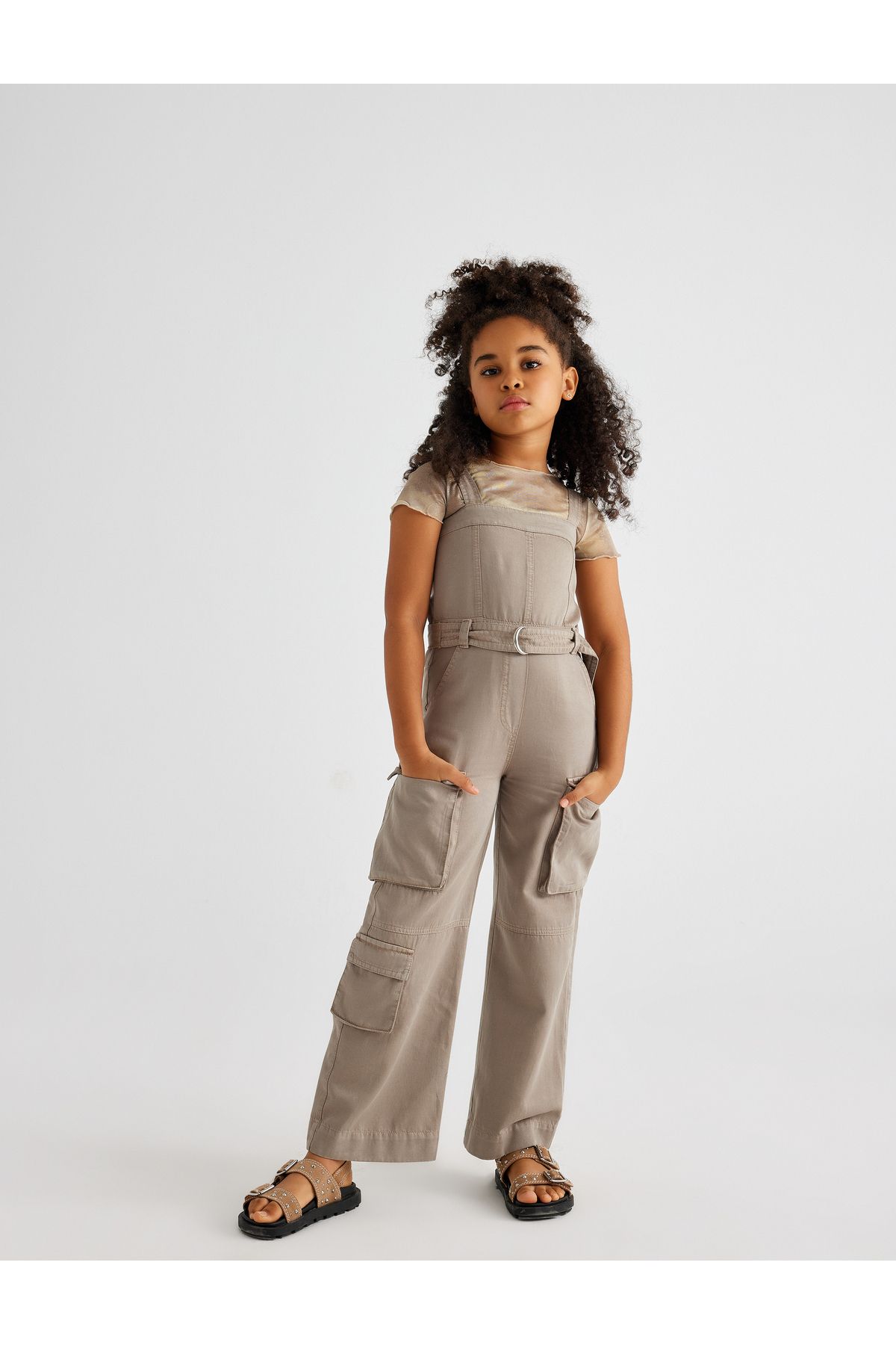 Koton-Full Length Cargo Pocket Strappy Jumpsuit 2