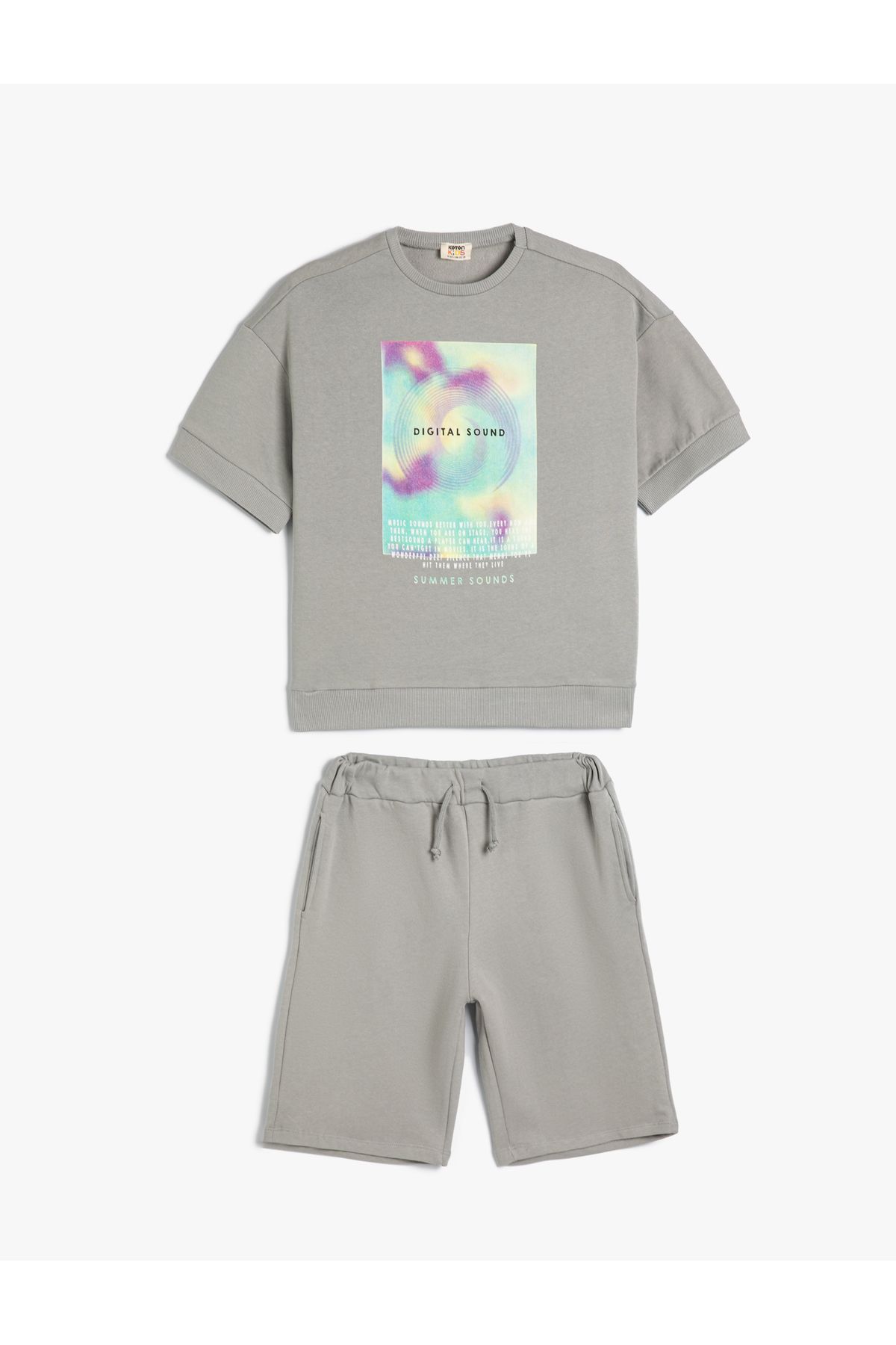 Koton 2-częściowy Zestaw Spodenek T-shirt Z Nadrukiem Szczegółowy Bawełniany Mężczyzna - 4-5 lat