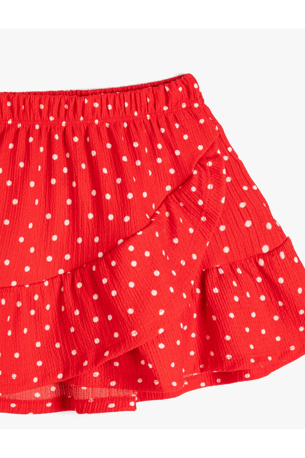 Koton-Mini Skirt Frilled Tiered Elastic Waist Polka Dot 3