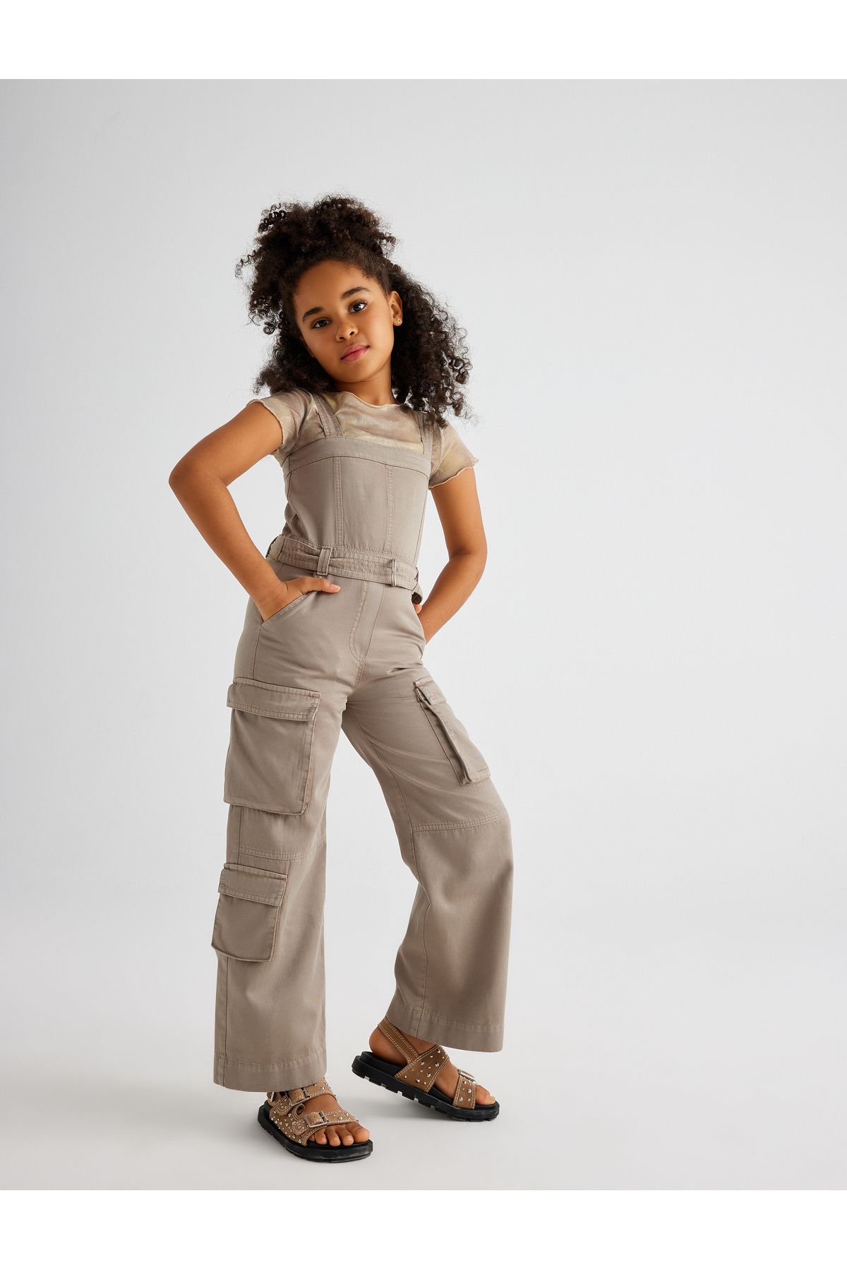 Koton-Full Length Cargo Pocket Strappy Jumpsuit 3