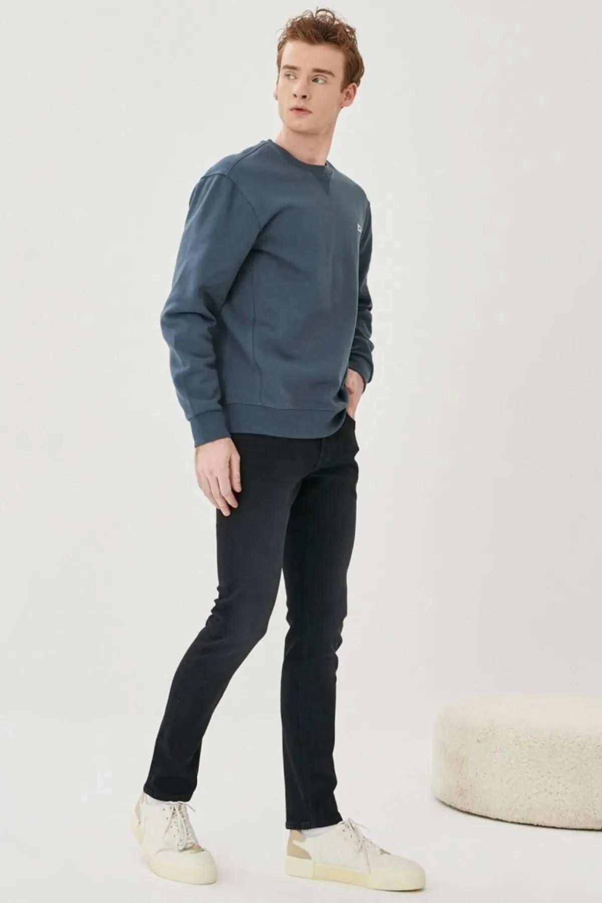 شلوار جین مشکی مردانه سیاه کش دار Luke Slim Fit کمر کم Lee