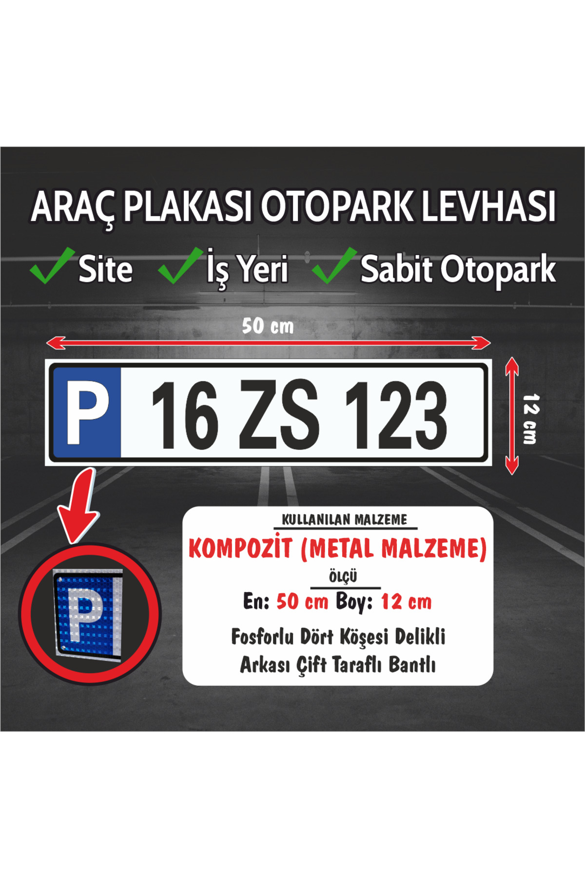 Parking lot locator plate