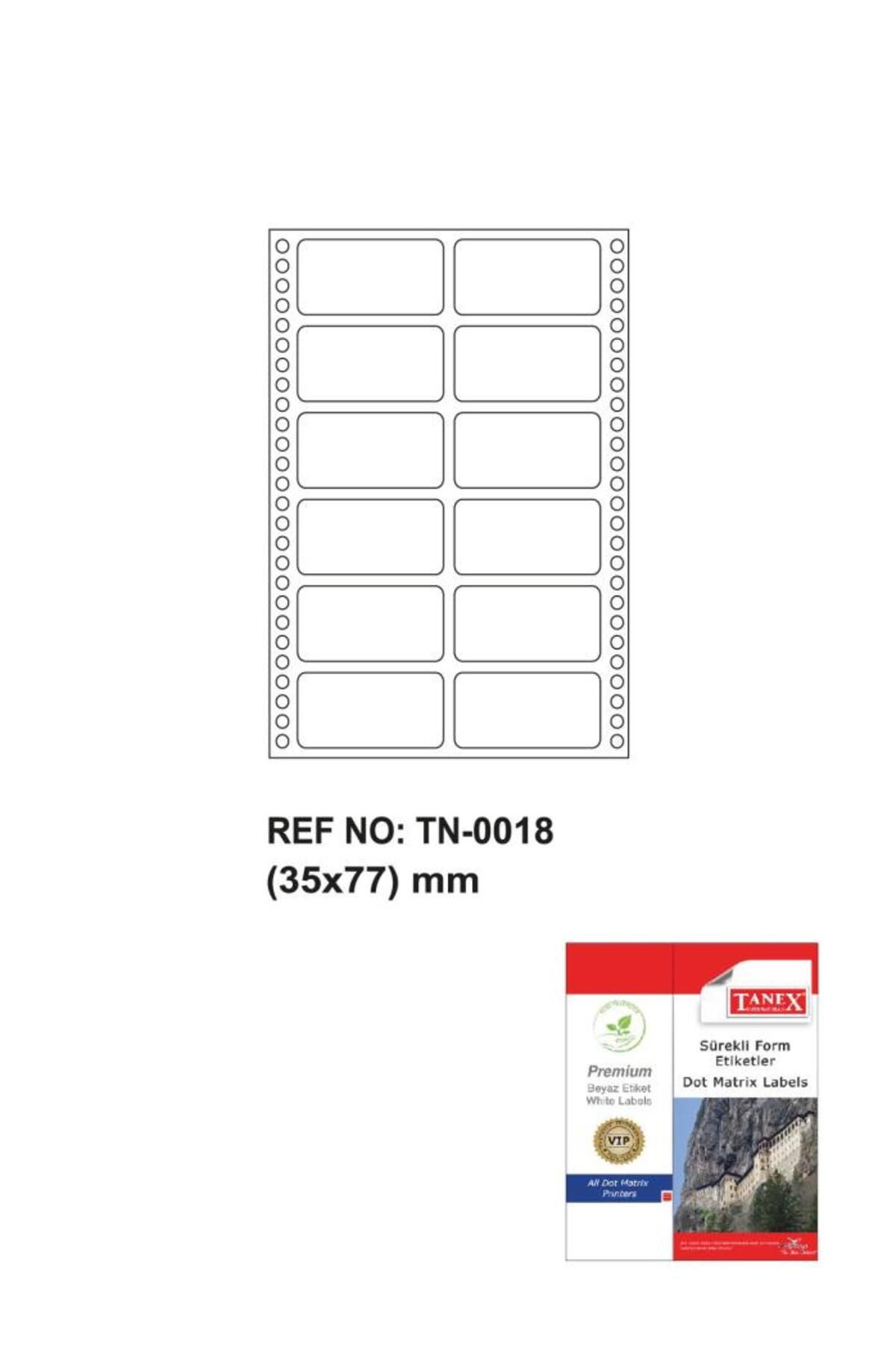 Tanex Tn-0018 Sürekli Form Etiketi 35x77mm