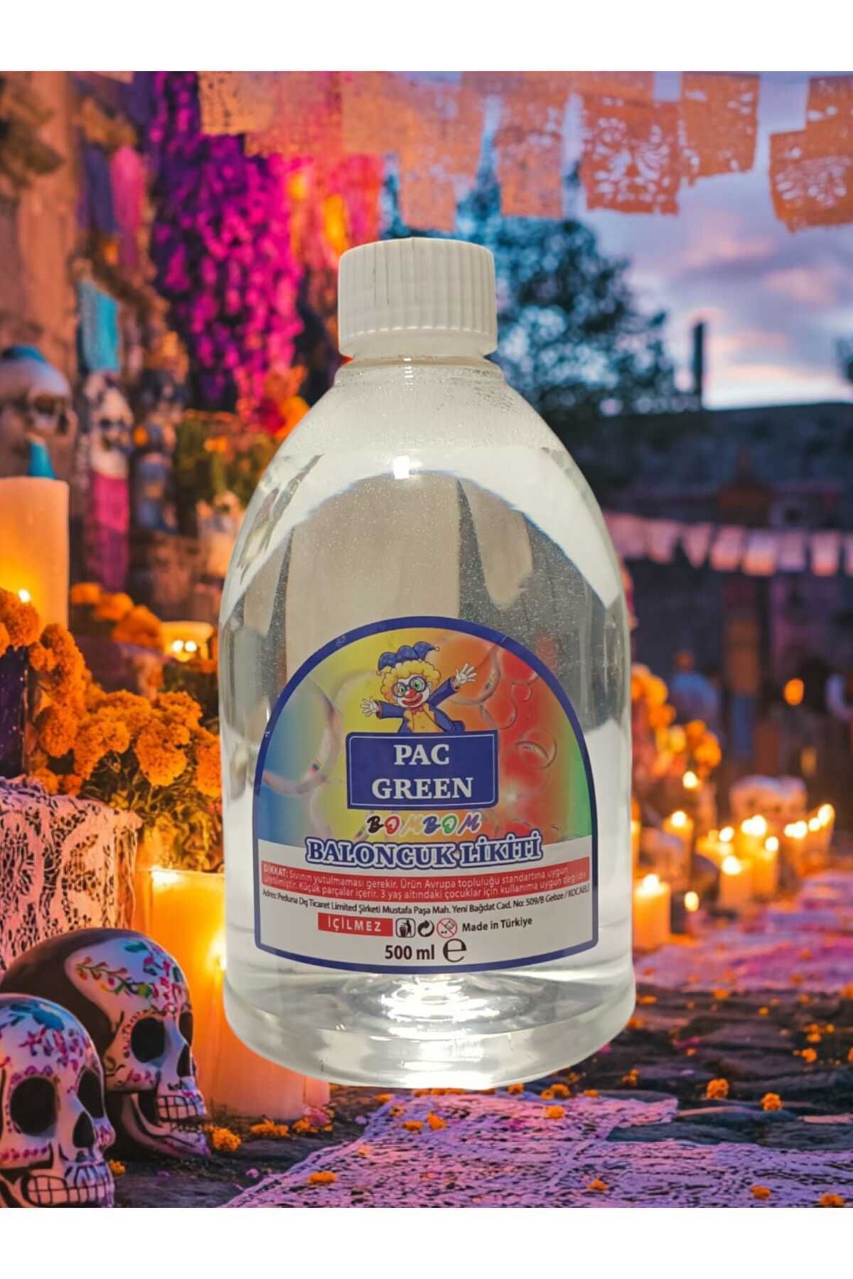 pac green8 Bombom Baloncuk Sıvısı Köpük Likidi Köpük Tabancası Baloncuk Likiti 1 Adet 500 ml