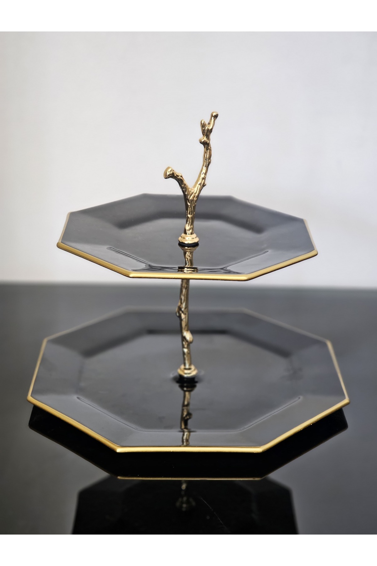 atabey home collection-طقم تقديم شاي كيك مكون من 31 قطعة من الذهب الأسود يتسع لـ 6 أشخاص 6