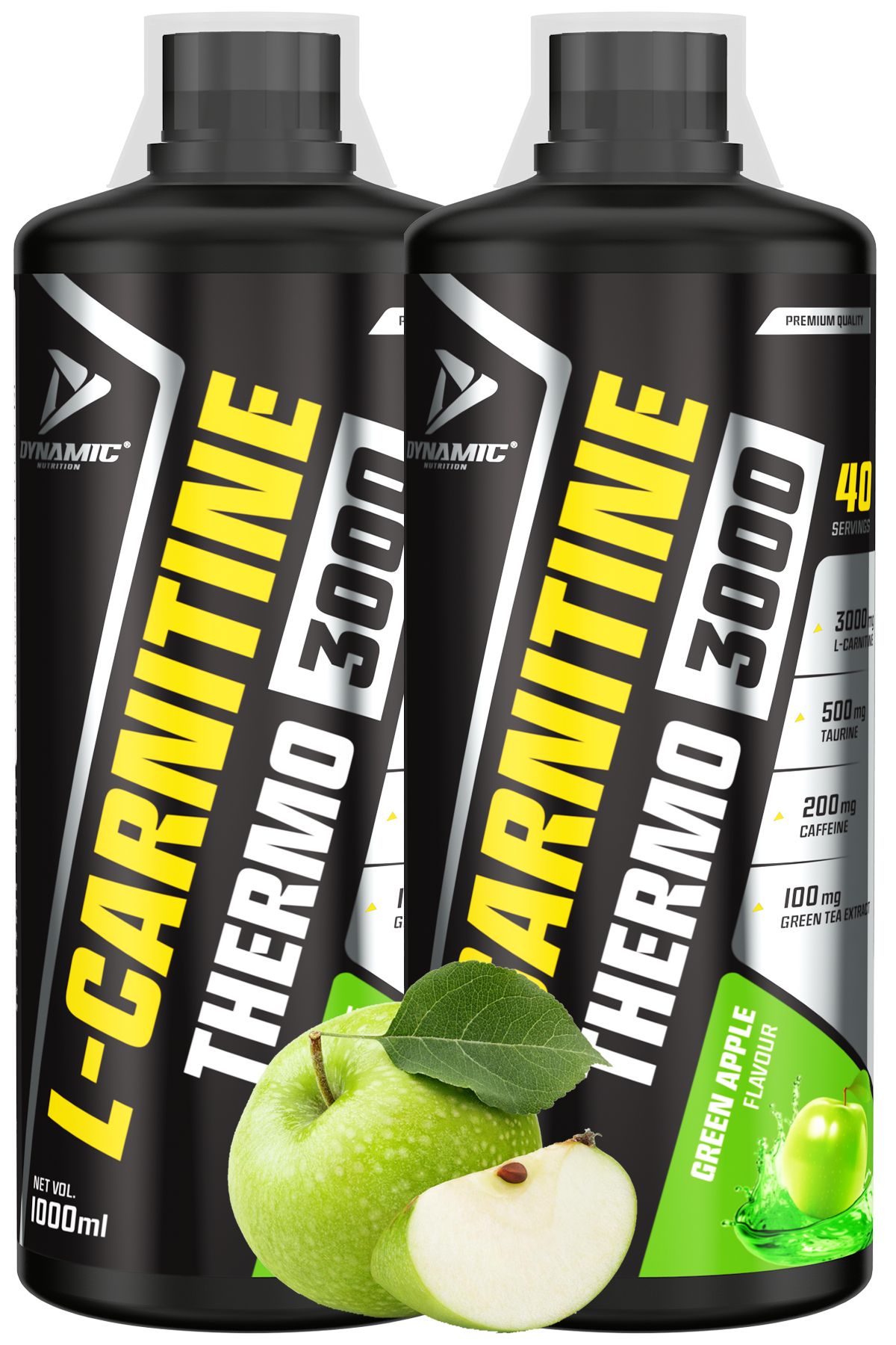 Dynamic Nutrition Thermo L-carnitine 3000 X 2 Adet - 2000ml - Yeşil Elma Aromalı - 80 Servis - L-karnitin