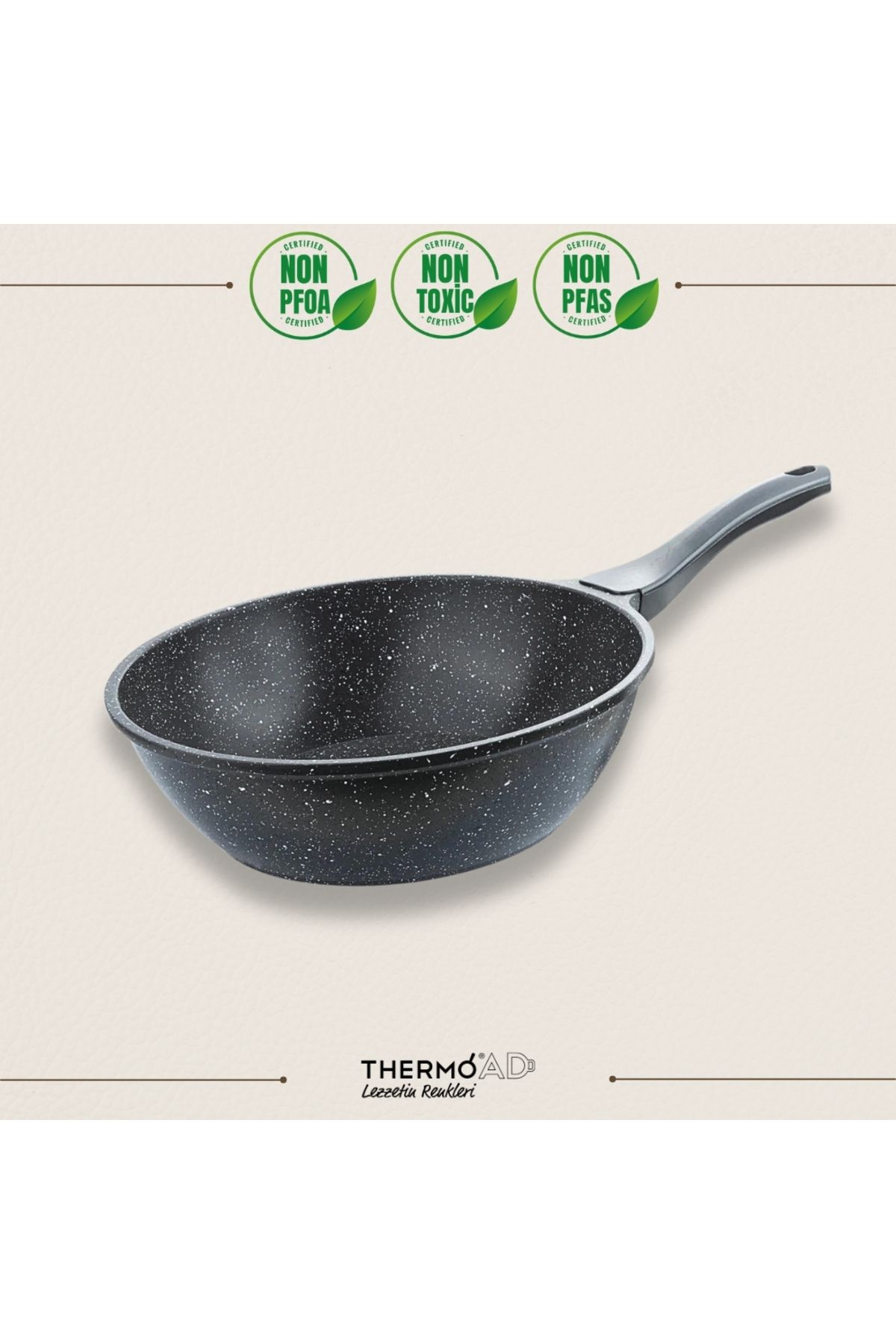 ThermoAD | Wok Tava | 28 Cm | Gri