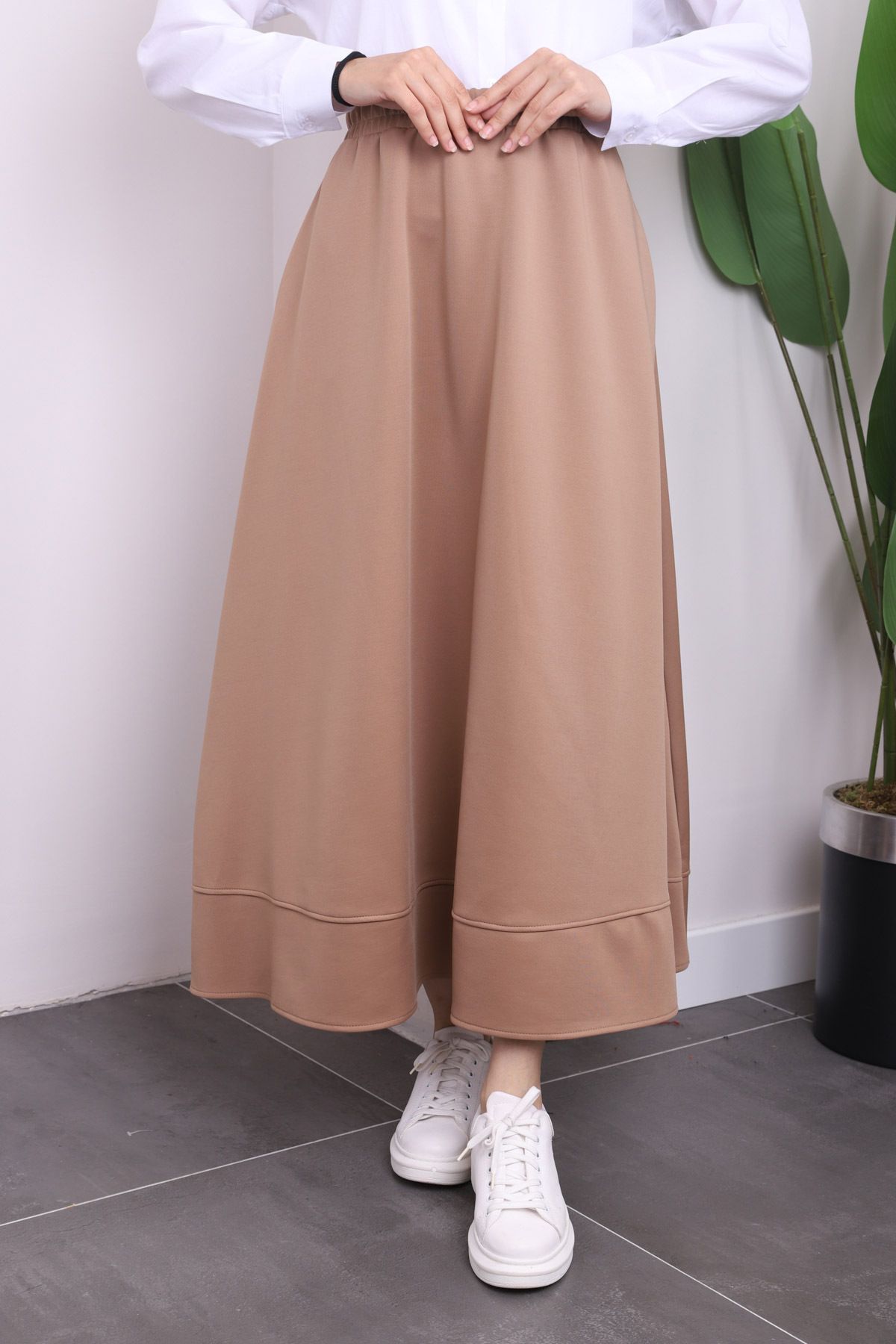 İmajButik-تنورة واسعة بجيوب من فرو المنك 3
