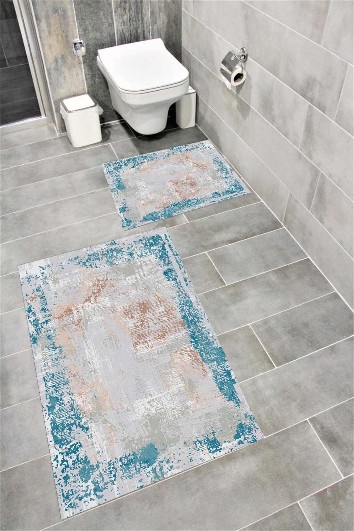 Bordo Halı Su Emici Yumuşak Kaymaz Taban Sünger Dolgulu Yıkanabilir Dekoratif Banyo Paspası-1046