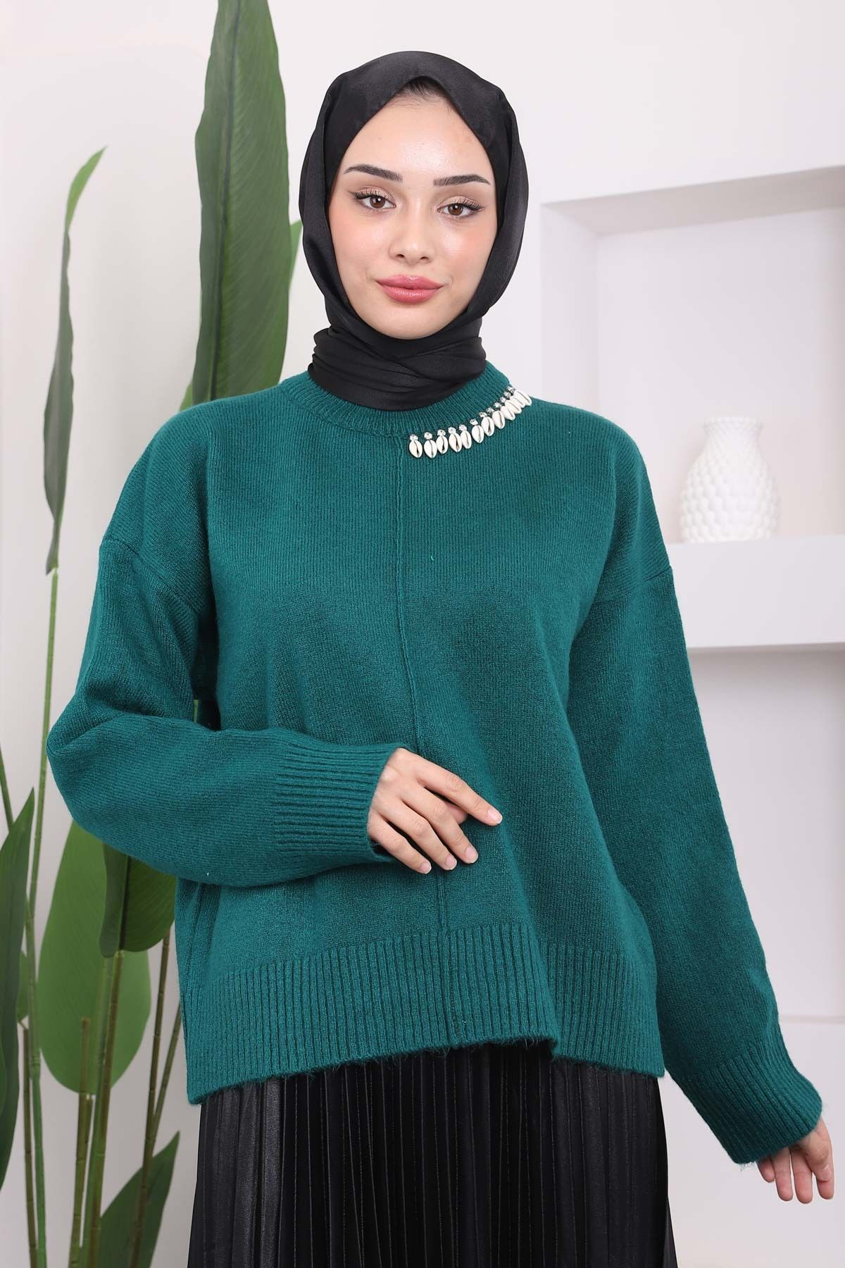 İmajButik-Emerald Collar Stone Shardon Knitwear Sweater 1