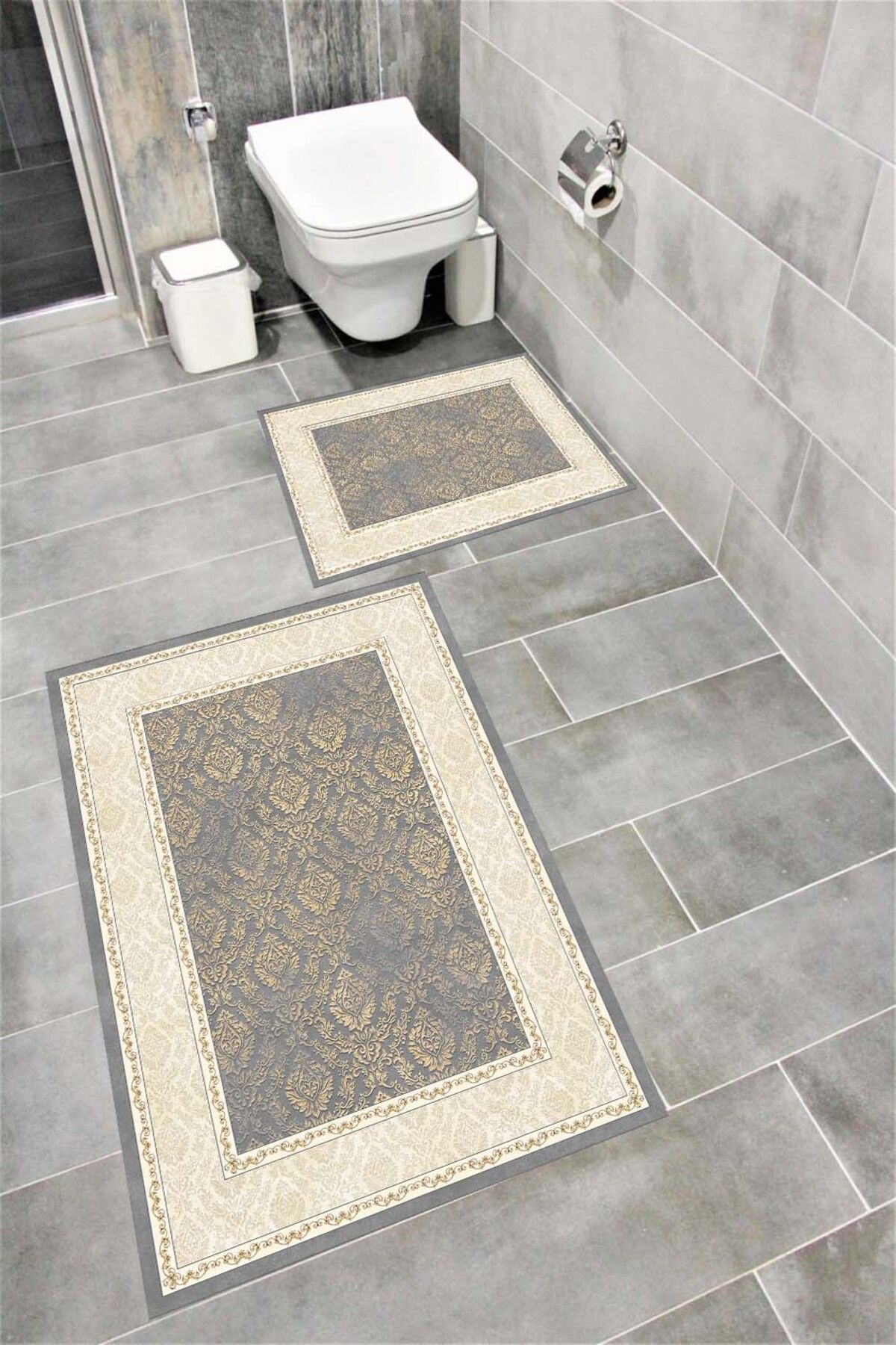 Bordo Halı Su Emici Yumuşak Kaymaz Taban Sünger Dolgulu Yıkanabilir Dekoratif Banyo Paspası-1071yılmaz