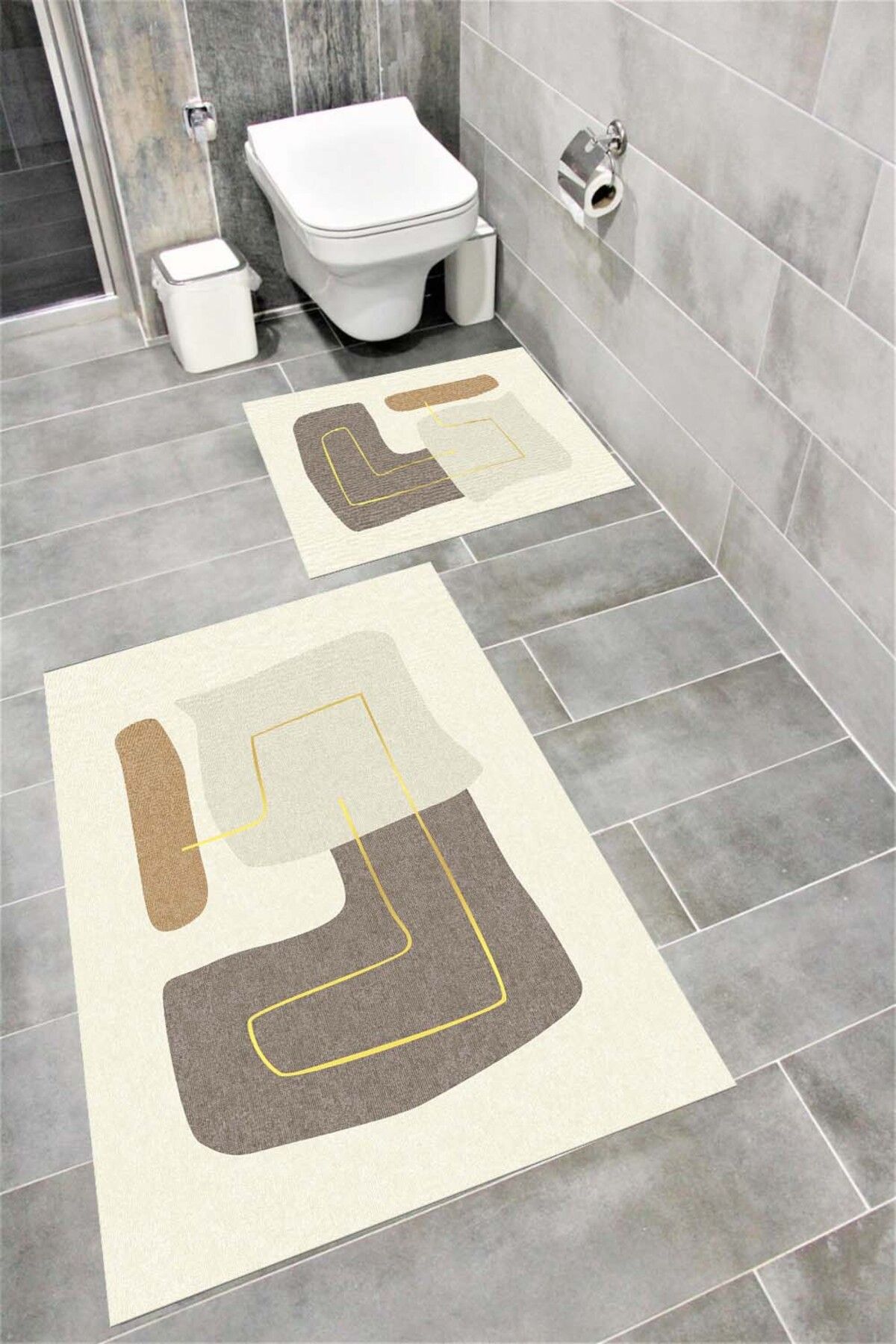 Bordo Halı Su Emici Yumuşak Kaymaz Taban Sünger Dolgulu Yıkanabilir Dekoratif Banyo Paspası-1151