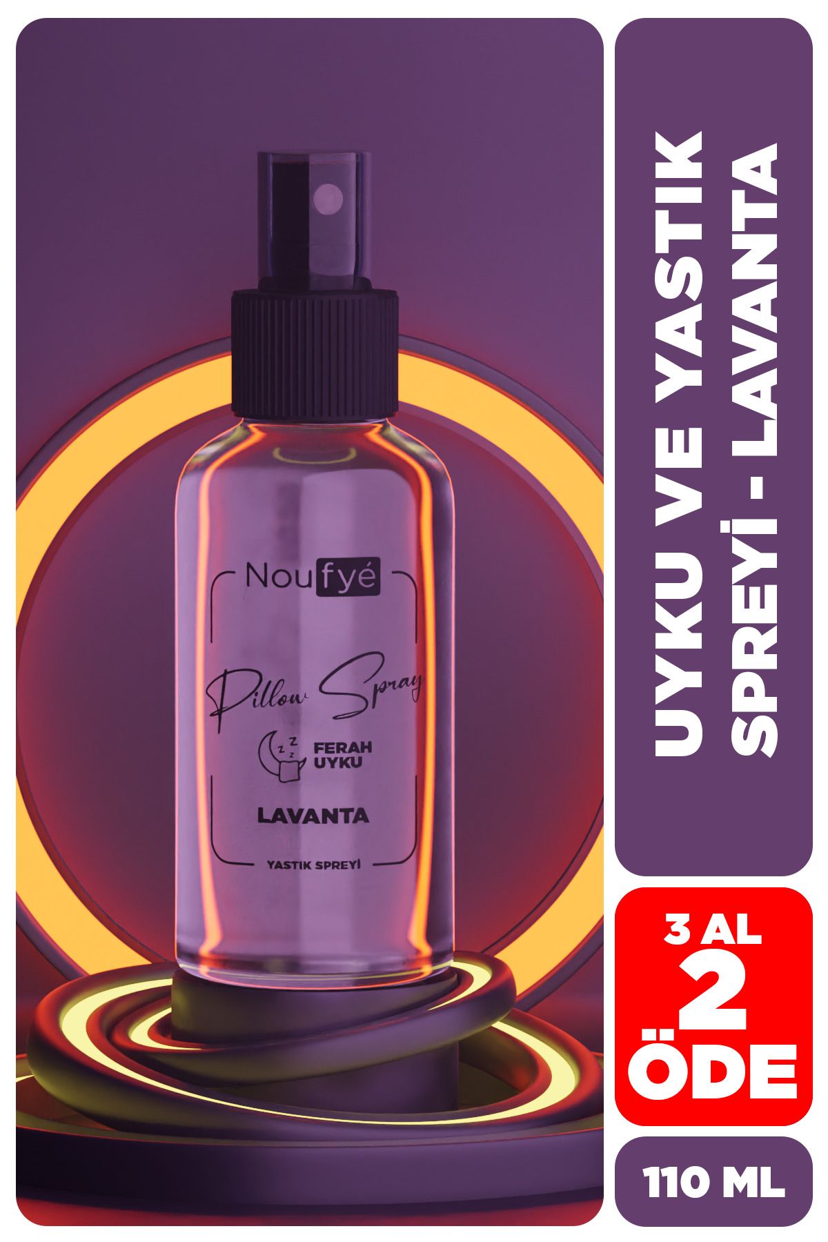 NOUFYE Lavanta Kokulu Uyku Ve Yastık Spreyi & Yastık Kokusu 110 ml