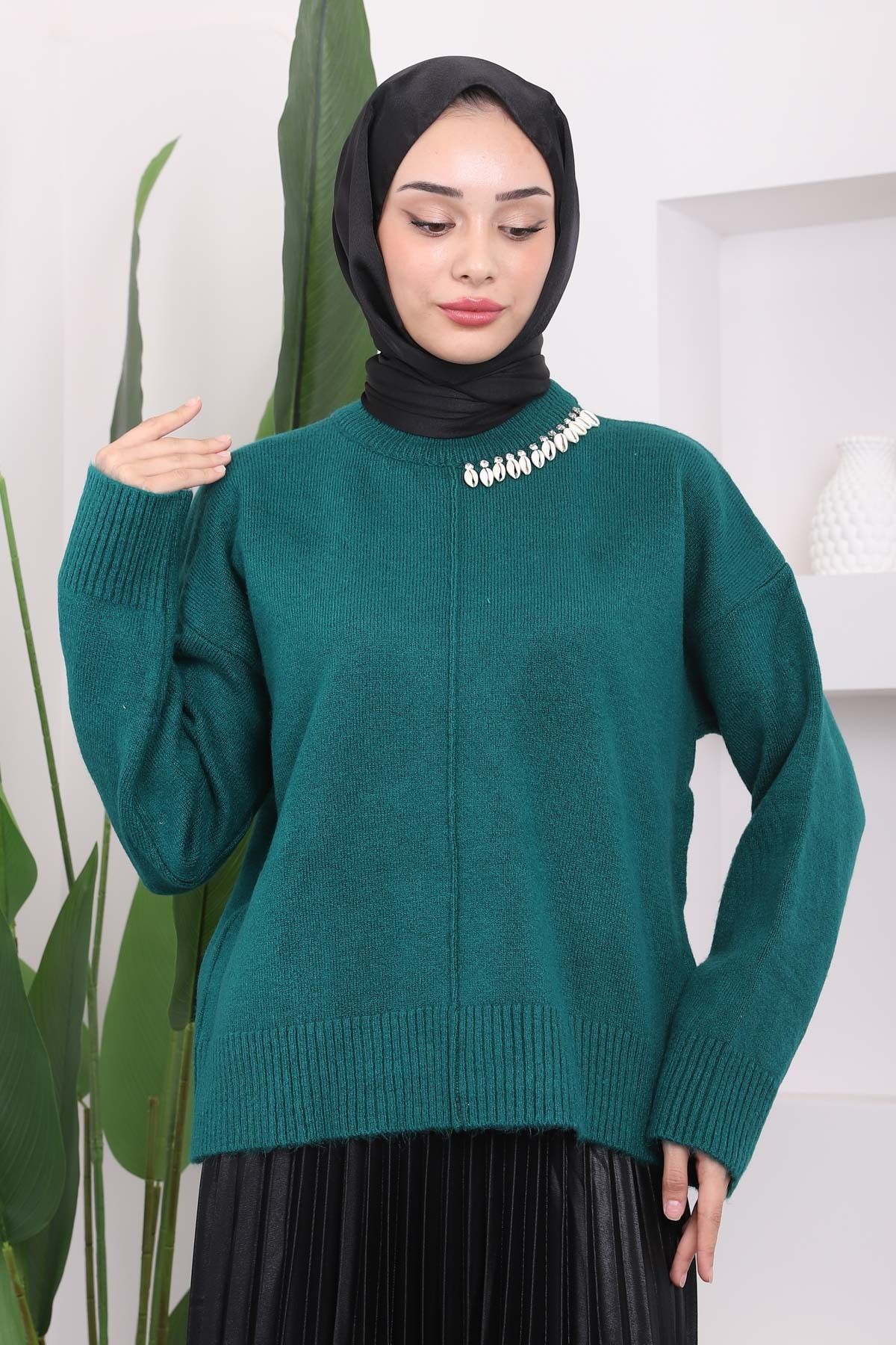 İmajButik-Emerald Collar Stone Shardon Knitwear Sweater 2