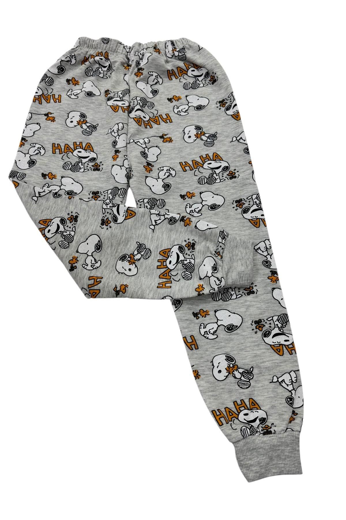 Esterella-Snoopy Printed Boys' Pajama Bottoms - 2 Thread, Tight Fit 3