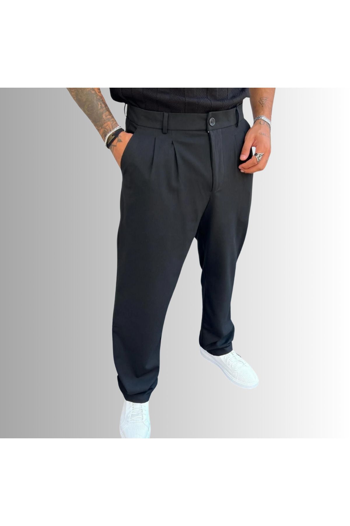 Büyük Beden Rahat Kalıp Vintage Pantolon Pl11
