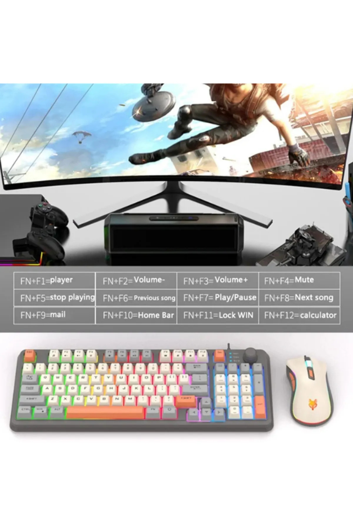 Sarftech K820 RGB Arkadan Aydınlatmalı Dokunmatik Ses Kontrol ...