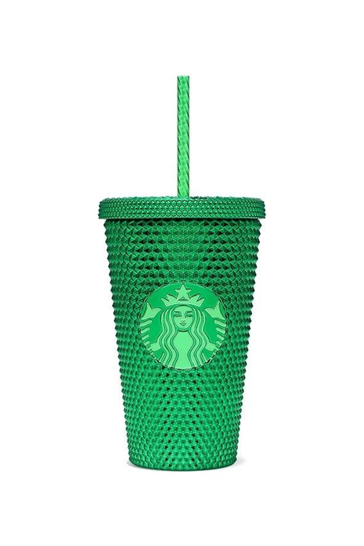 Starbucks-Green Shiny Sparkling Thermos Cup with Straw 473ml 1