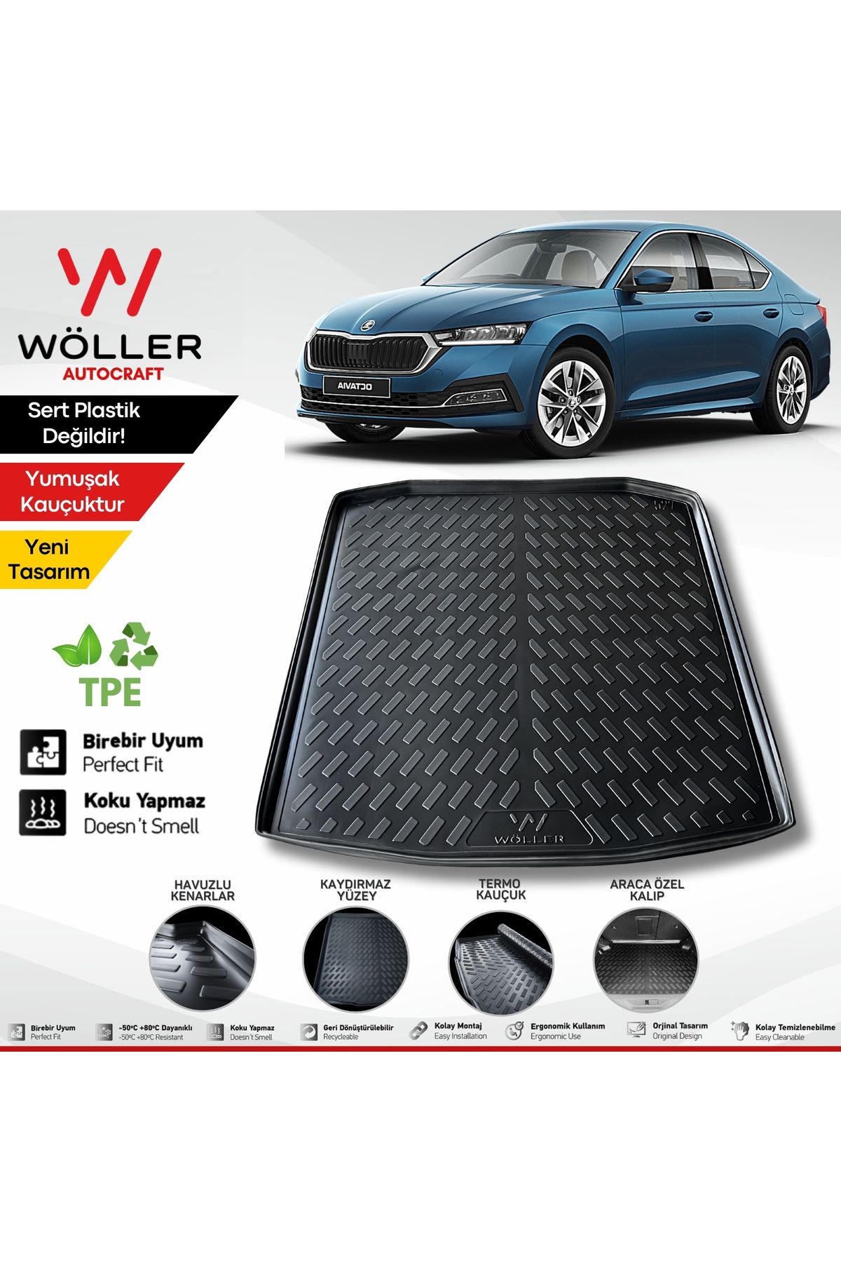 wöller Skoda Octavia Bagaj Havuzu 2021 2025 Arası Uyumlu 3d Ultraflex Esnek