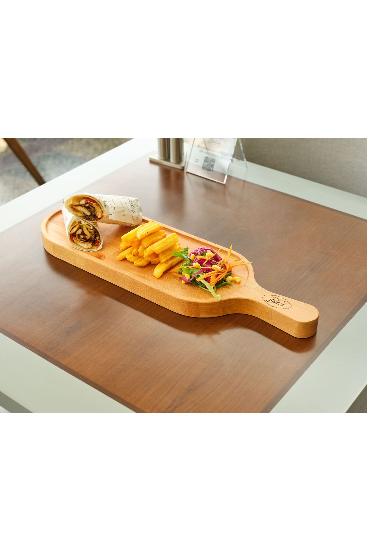 Davi Ahşap-Wooden Presentation Plate - with Handle and Multi-Purpose 2