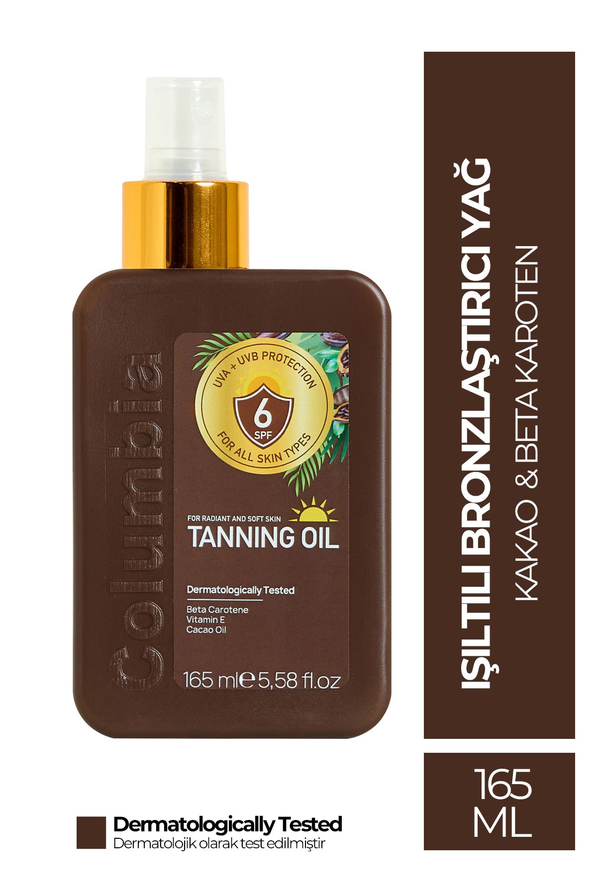 Columbia 6 SPF Işıltılı Bronzlaştırıcı Yağ 165 ml Tüm Ciltler