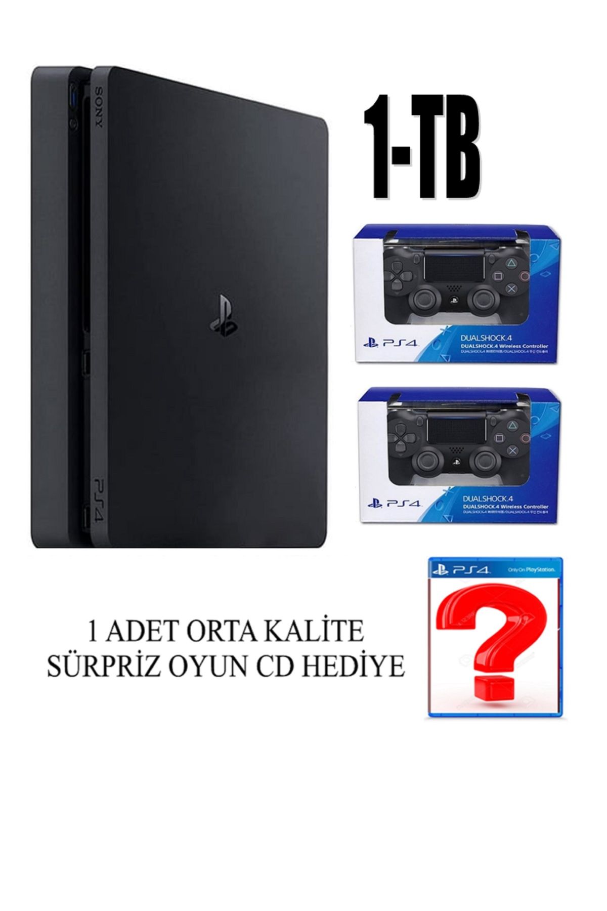 ATS Sony Ps4 1 Tb Slim Kasa 2 Adet Sıfır V2 Kol Teşhir Ürün 12 Ay Garanti