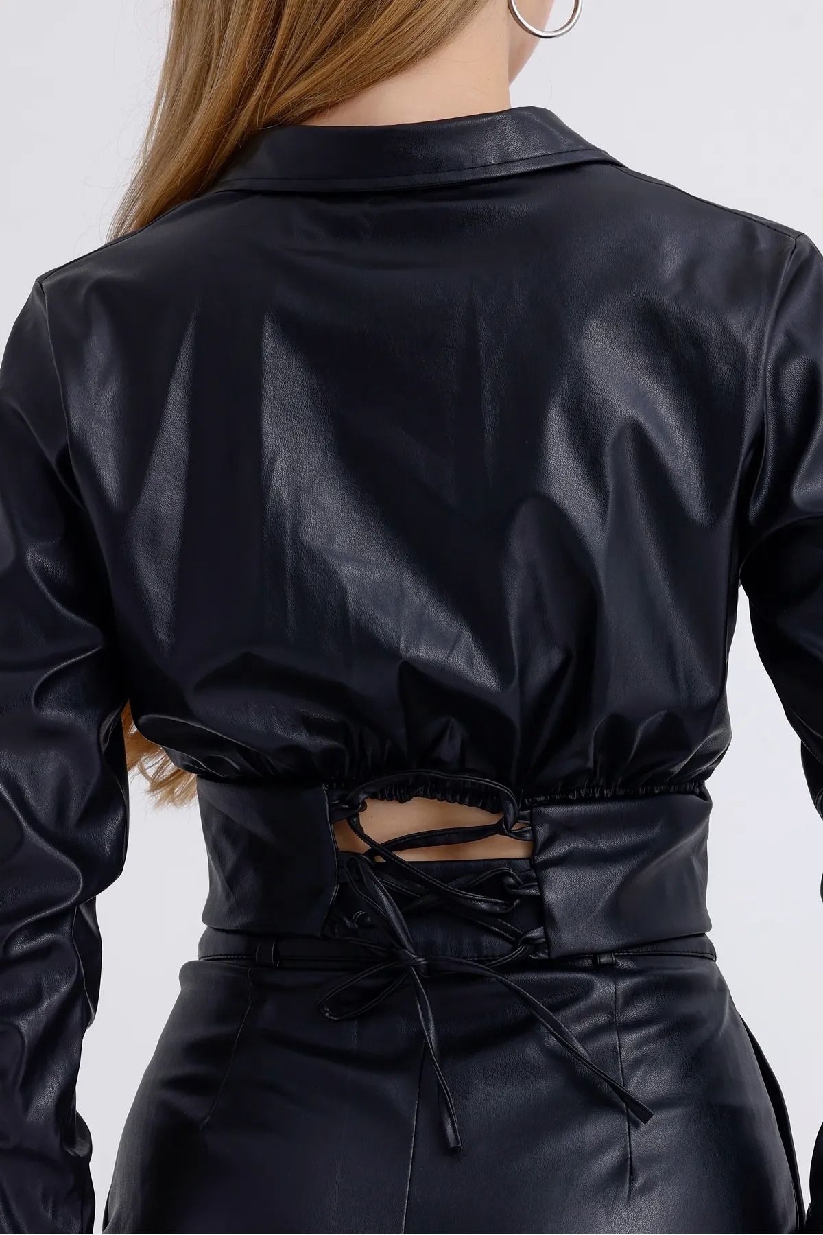 İKLİM LİFE-Leather Shirt with Back Tie 3