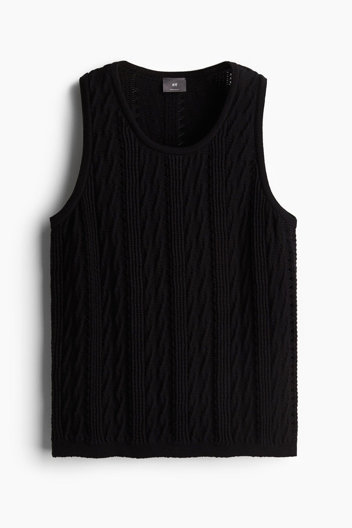 تی شرت مشکی مردانه لباس بافتنی بدون آستین مناسب بالای H M H&M