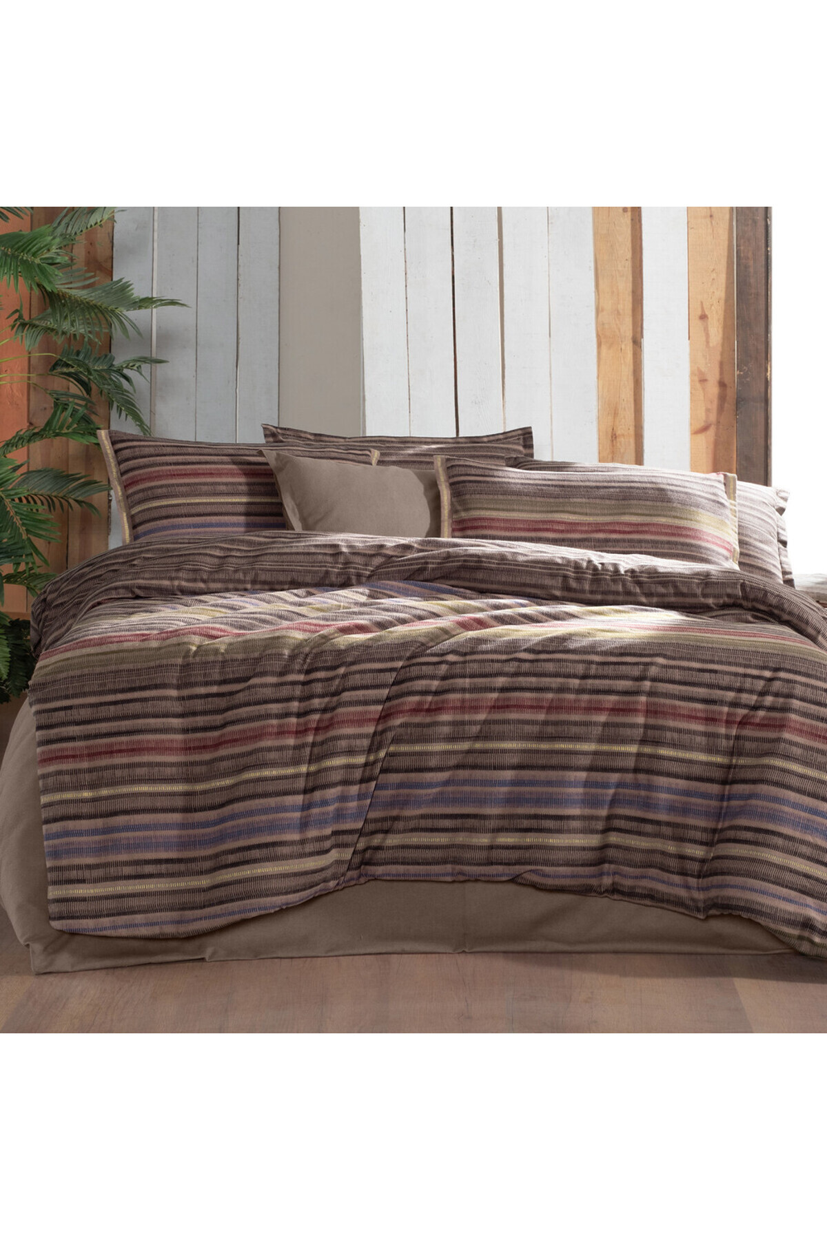 Sarev Fauna King Size (Battal Boy)%100 Pamuk Flanel (Pazen) Nevresim Takımı