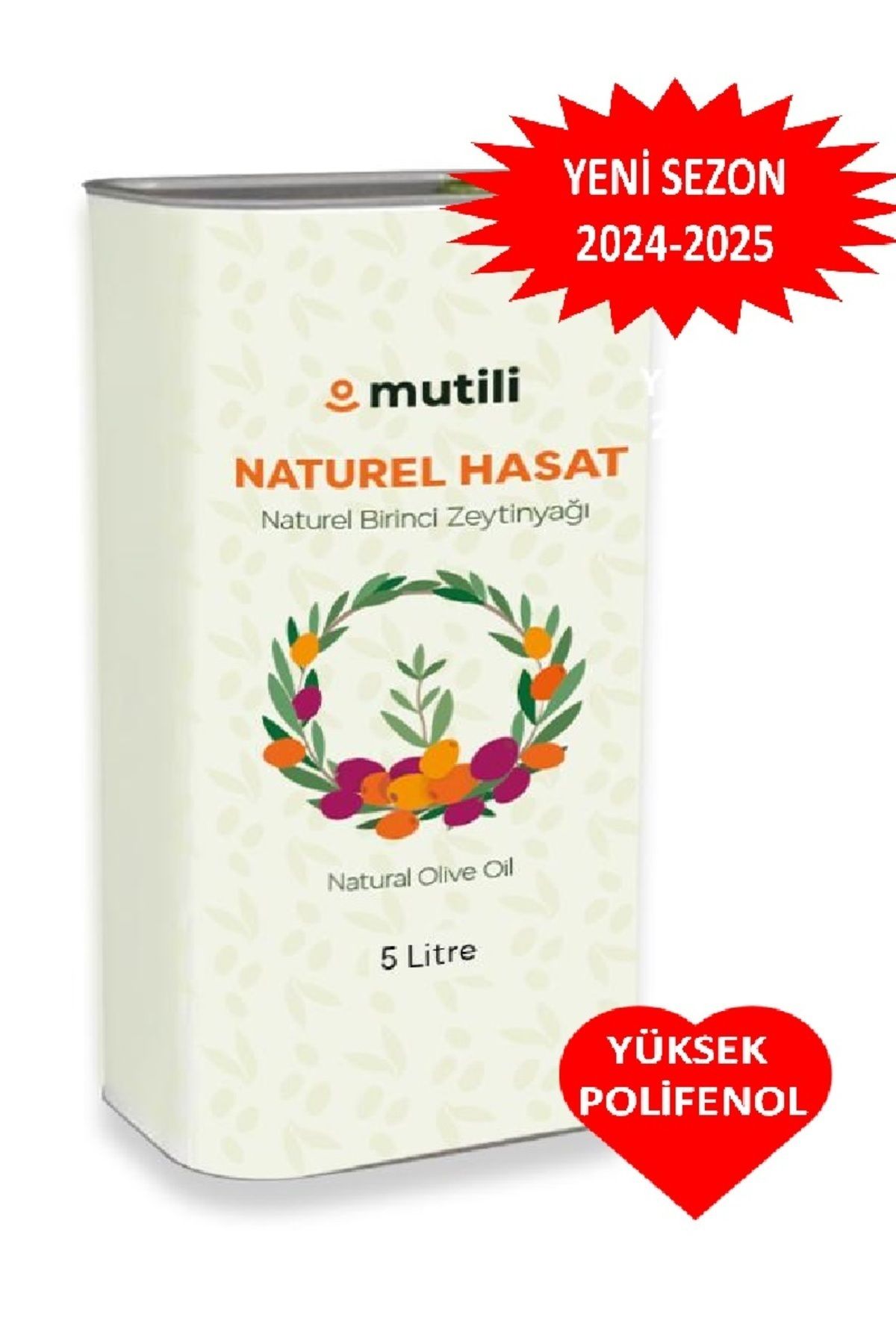 Mutili Yeni Sezon Zeytinyağı 5 Lt Natürel Birinci Mut Zeytinyağı