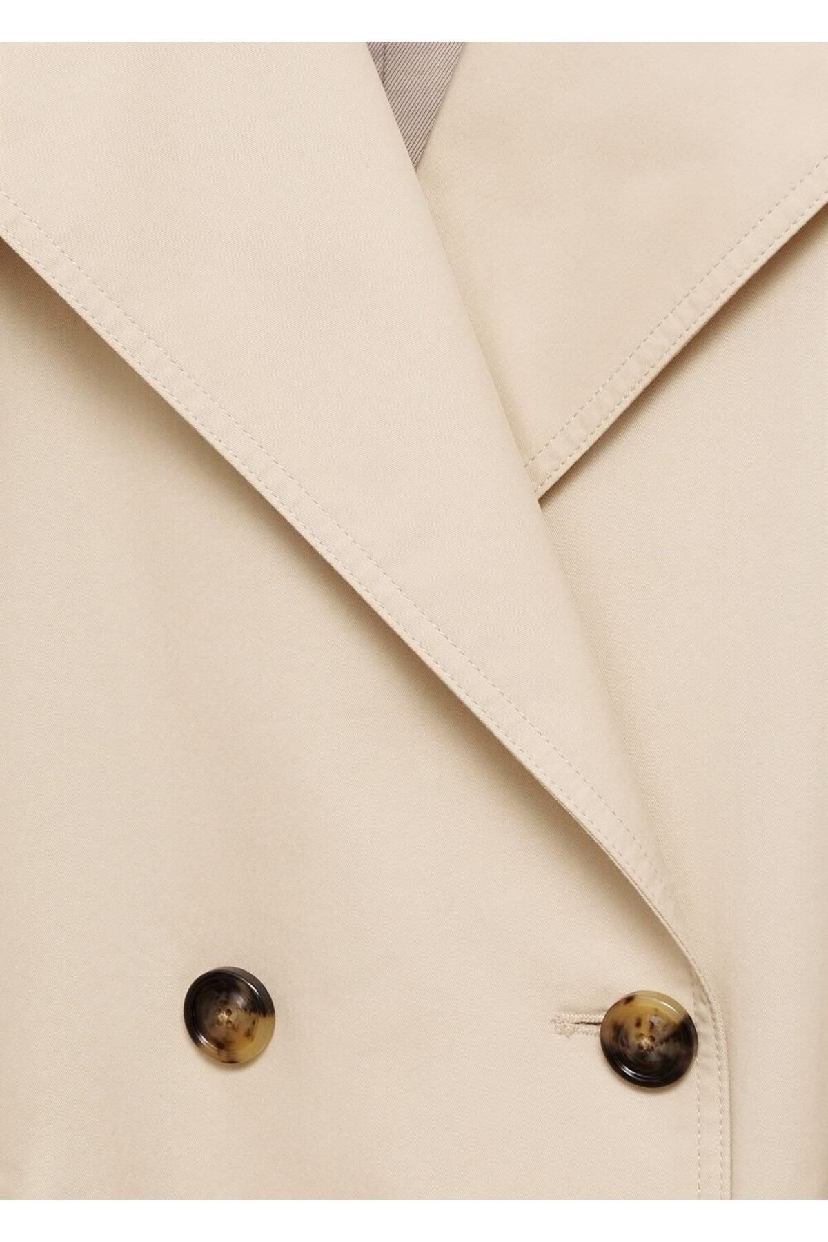 MANGO Woman-Double Button Long Trench Coat 8
