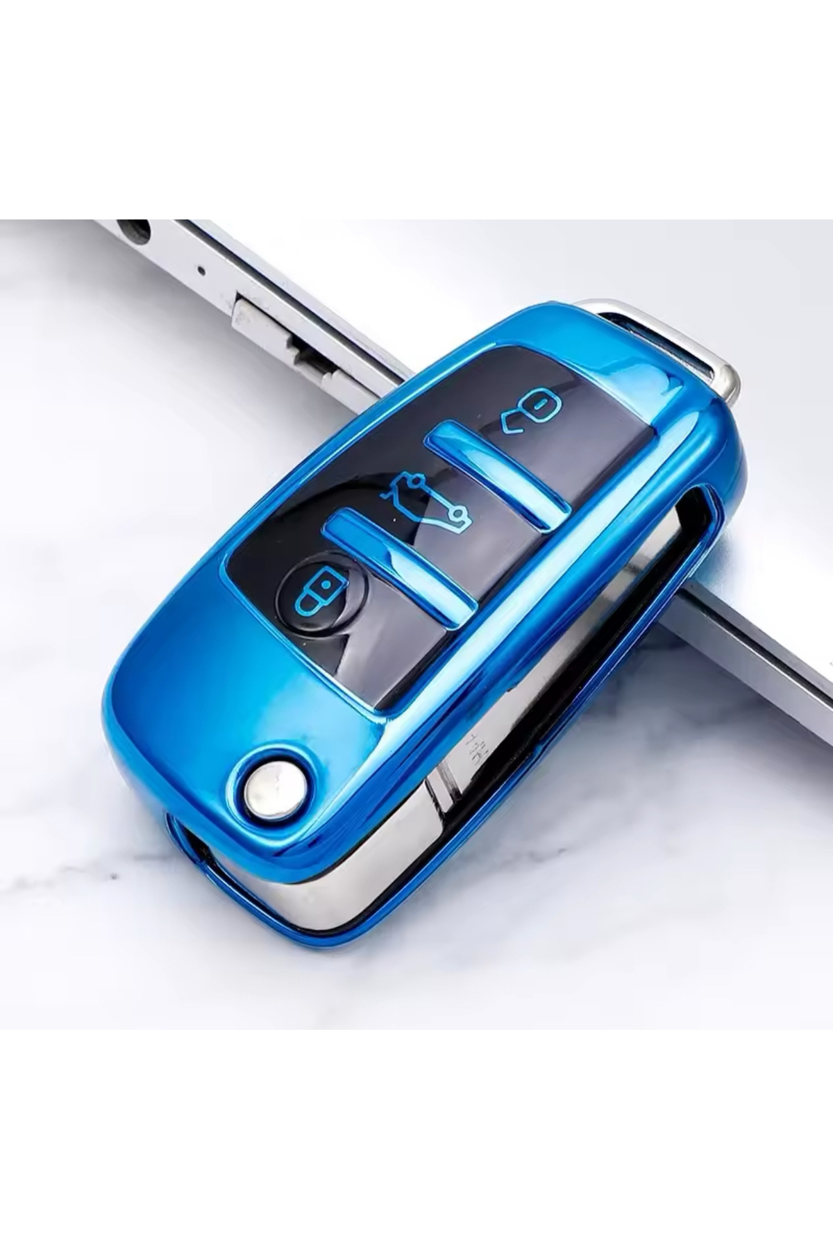 emii auto spare parts-Blue for Audi A3 8P A4 B7 B8 B5 B9 B6 A1 A5 Q7 Q5 A6 4F C6 C5 C7 C4 Key Case 2