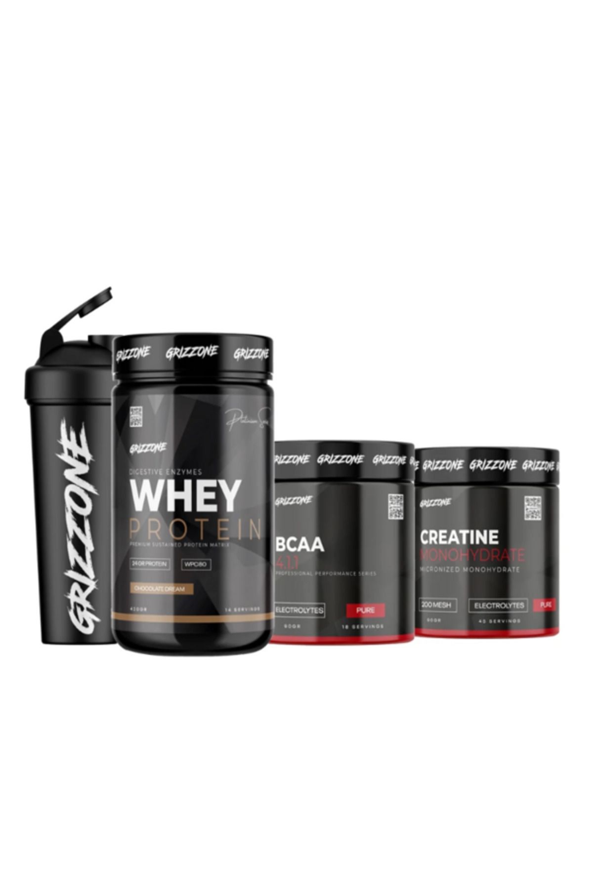 GRIZZONE Grızzy Fitness Pack ( 420 Gr Pro Whey + 90 Gr Creatine + 90 Gram Bcaa + Shaker )