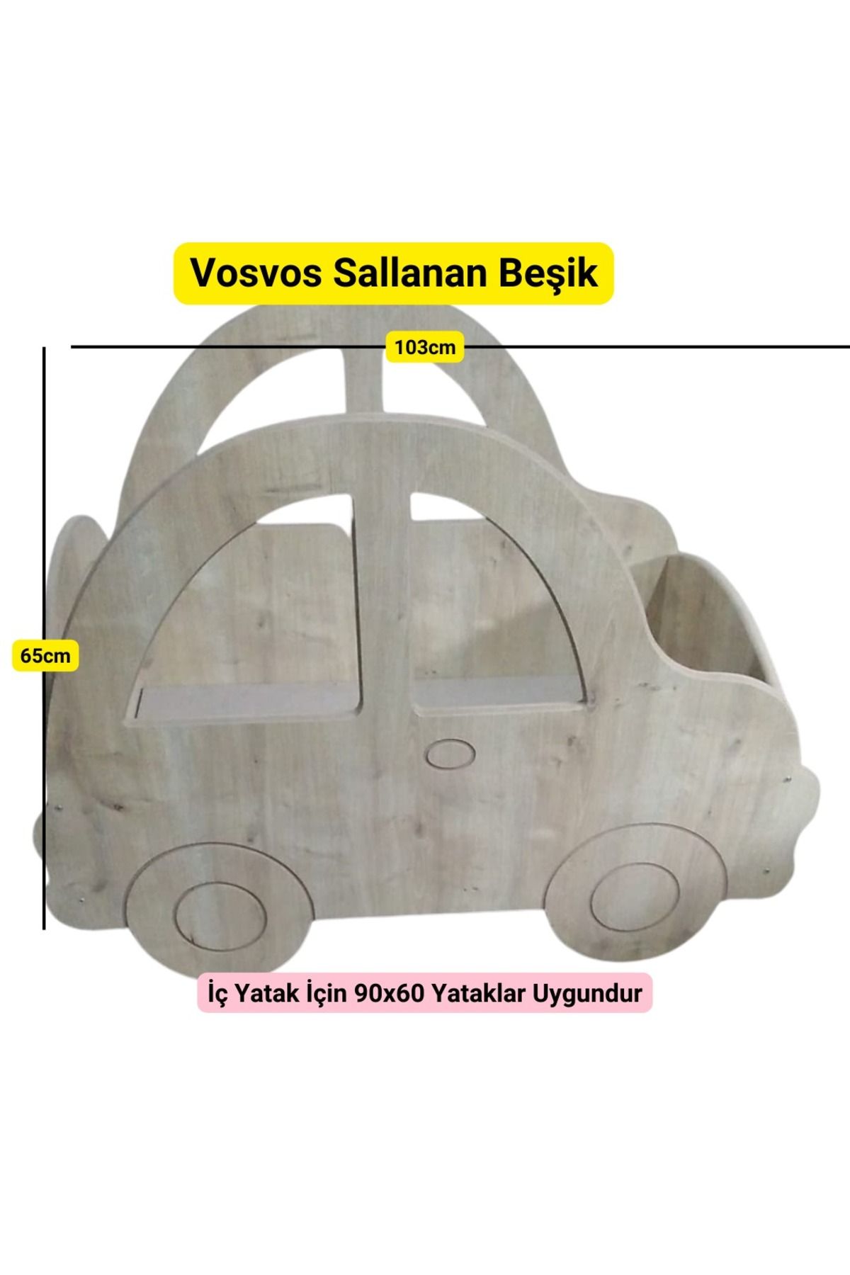 MukoToys Vosvos Temalı Sallanan Beşik Mdf 103x65cm