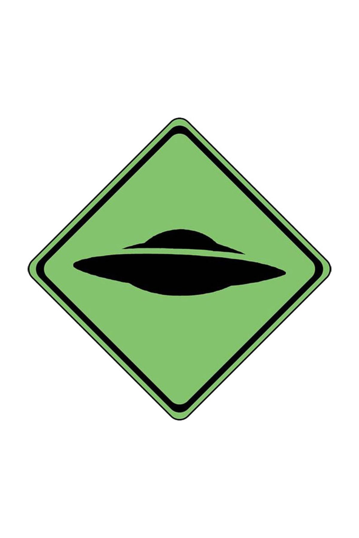 MegaSticker-Autocolant Ufo Semn de avertizare Autocolant Auto, Motocicletă, Cască, Laptop, Autocolant pentru Parbriz 13x13 Cm 1