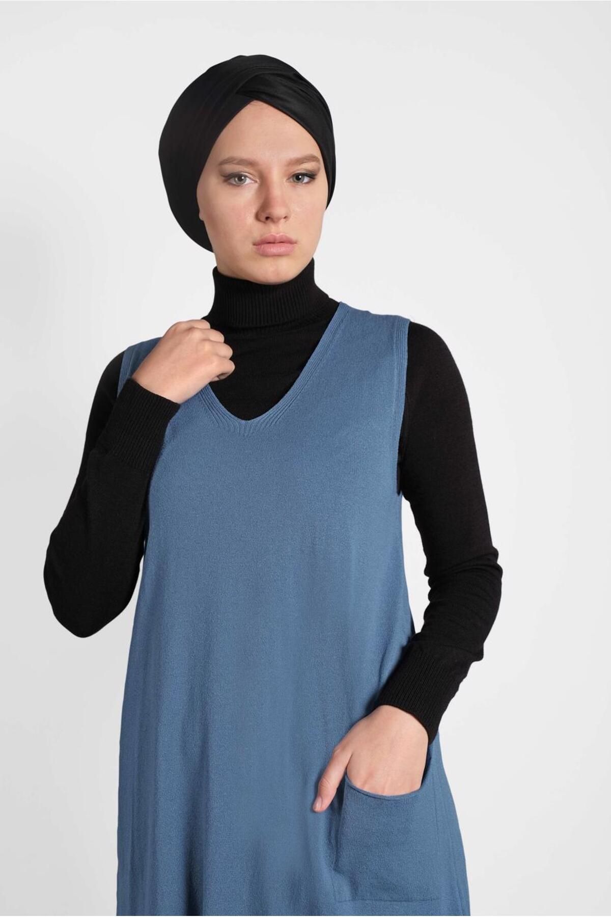 بافتنی یقه V تابستانی 40071 Alvina