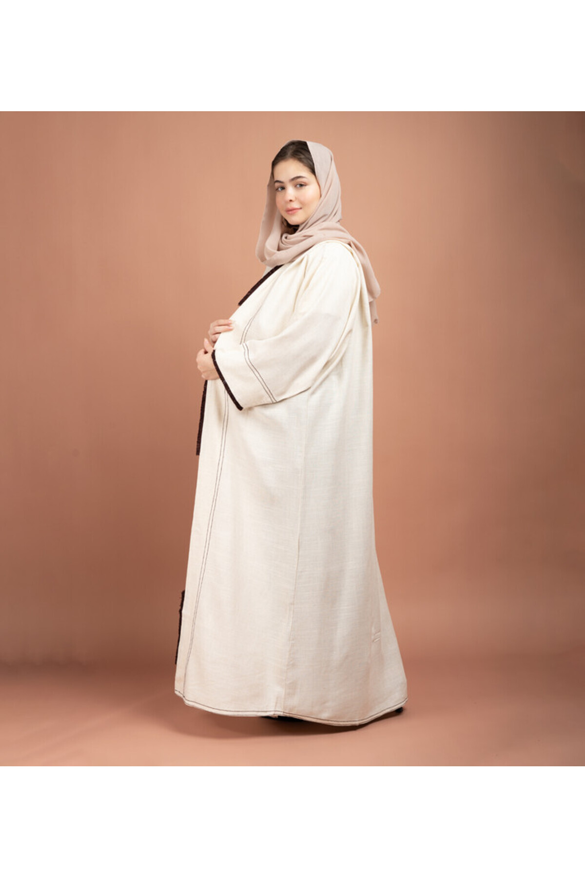 IKKXA-عباية اماراتية كريم لينين AIK5058 3